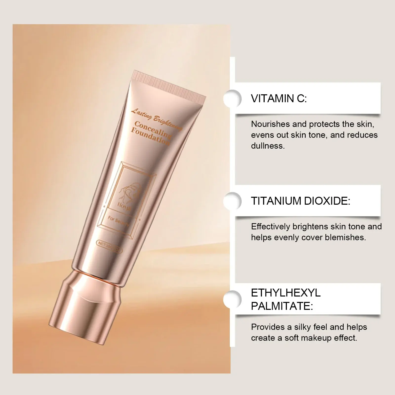 Liquid Concealer Foundation - Lightweight Oil Control Formula 6 HO A05 0682 1734658281019
