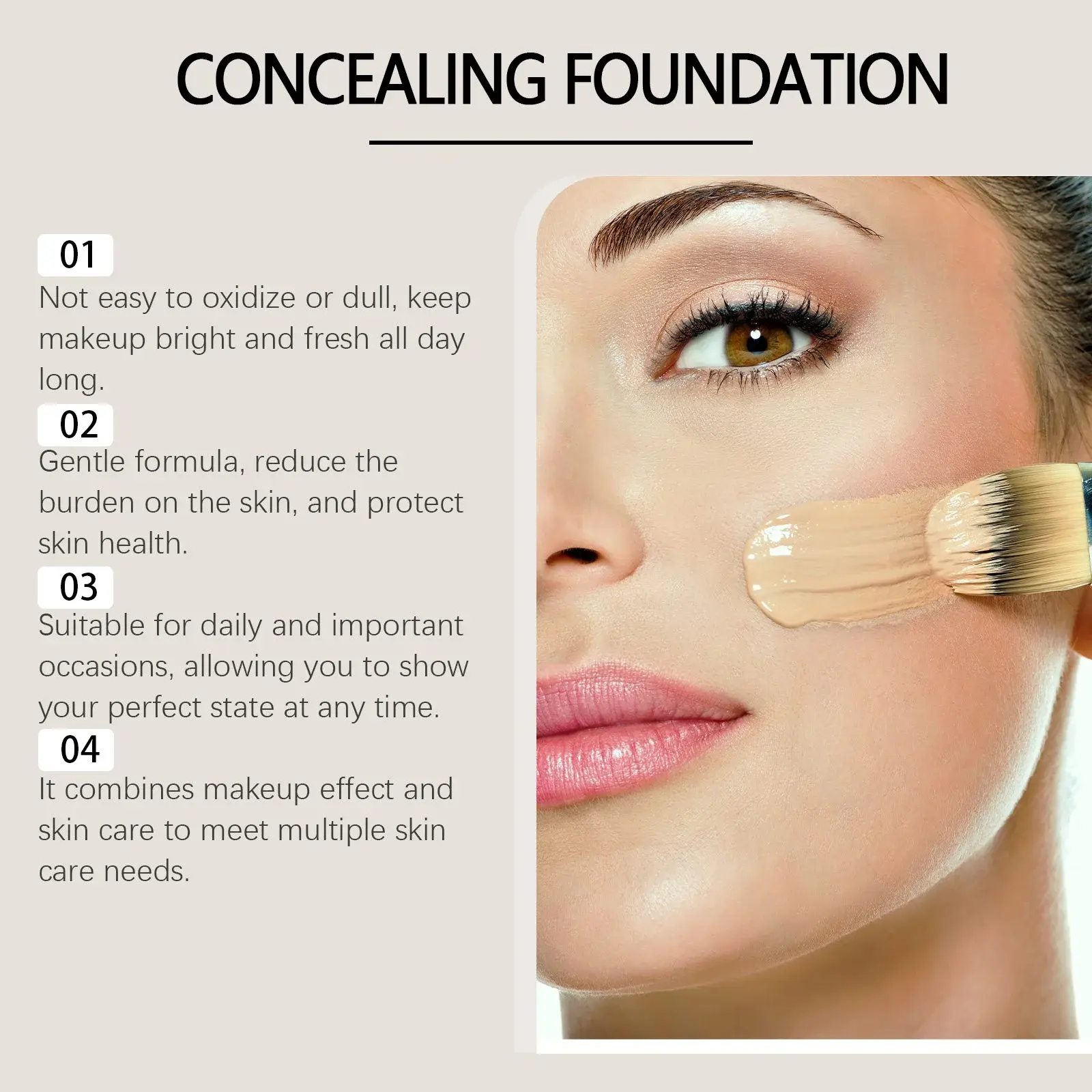 Liquid Concealer Foundation - Lightweight Oil Control Formula 5 HO A05 0682 1734658281020