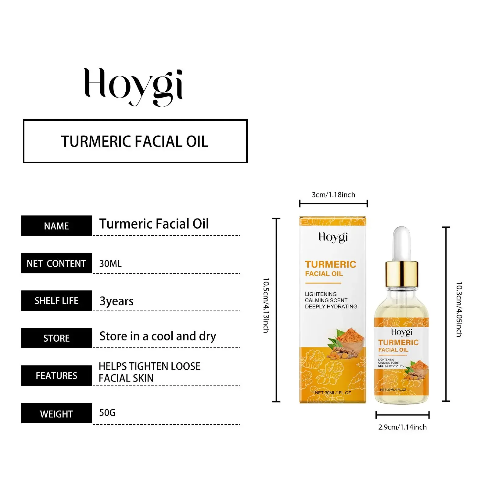 Turmeric Facial Oil for Brightening & Firming Skin - Hoygi 1 HO A05 0711 01 23498797