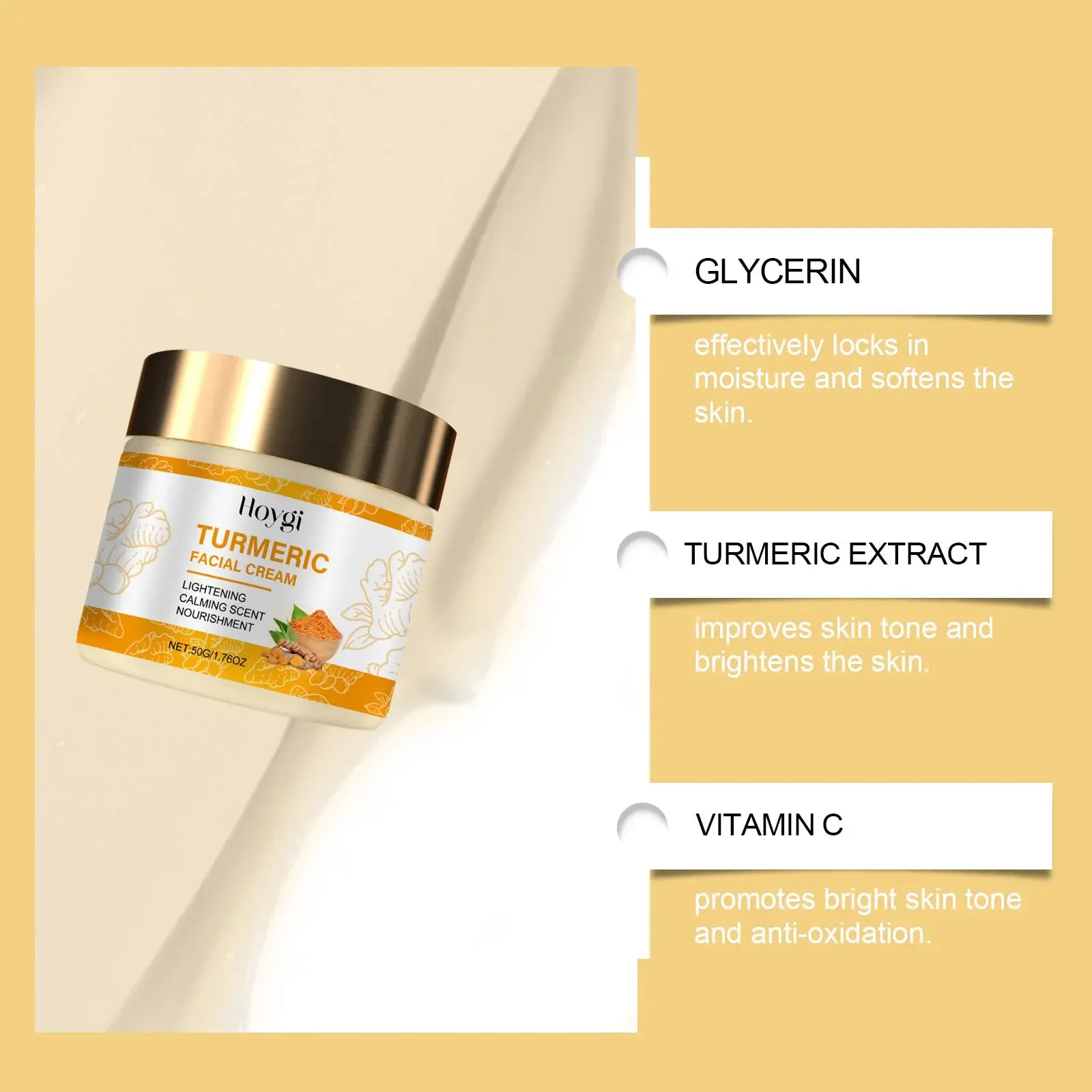 Turmeric Brightening Cream - Vitamin C Moisturizing Facial Care 6 HO A05 0711 03 32503789