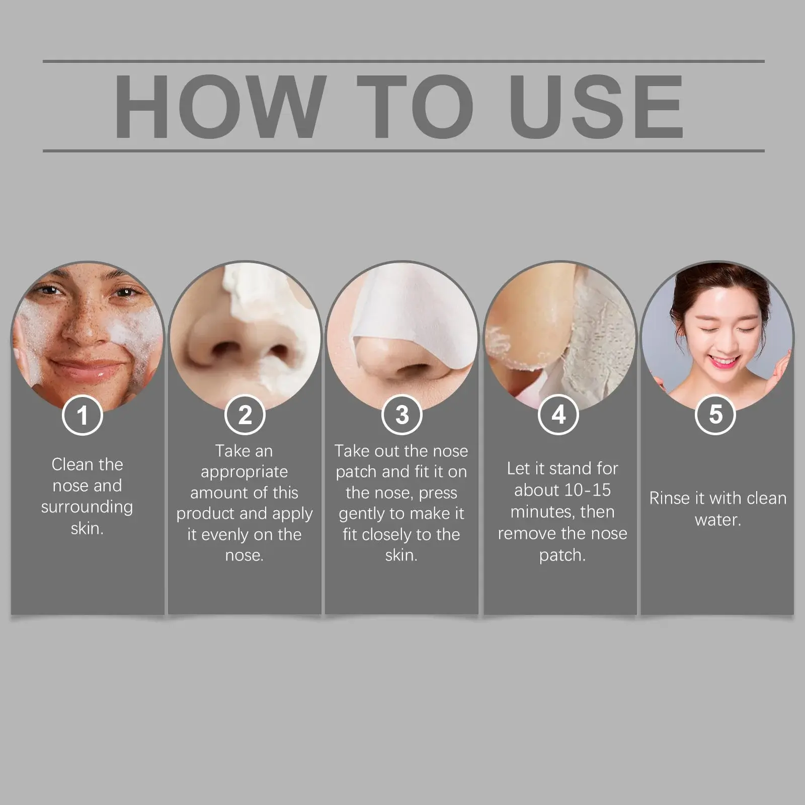 Blackhead Nose Mask Set - Gentle Pore Cleansing & Moisturizing Formula 4 HO A05 0715 01 14279834