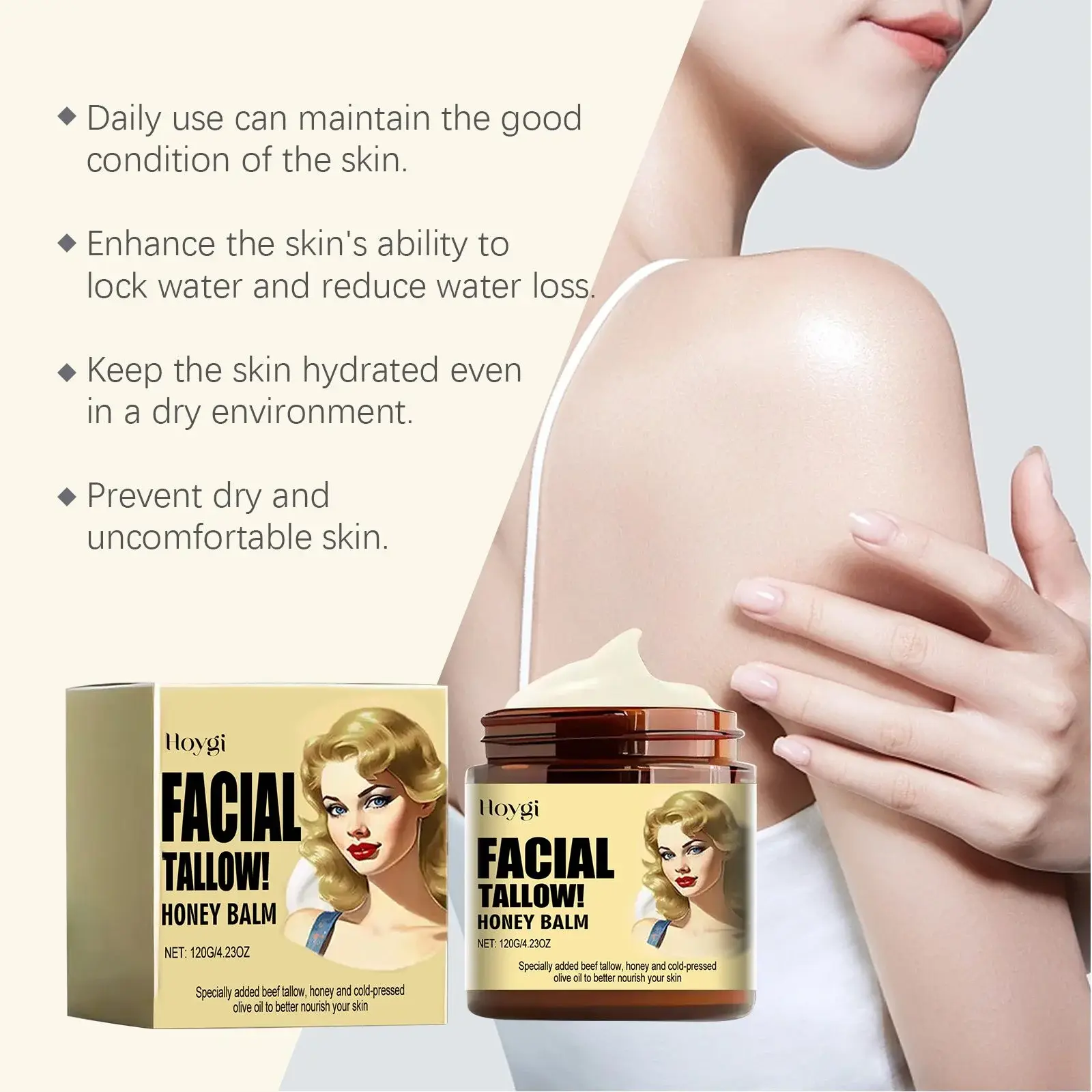 Tallow Honey Moisturizer - Deeply Hydrating & Nourishing Formula 8 HO A05 0726 01 54895482