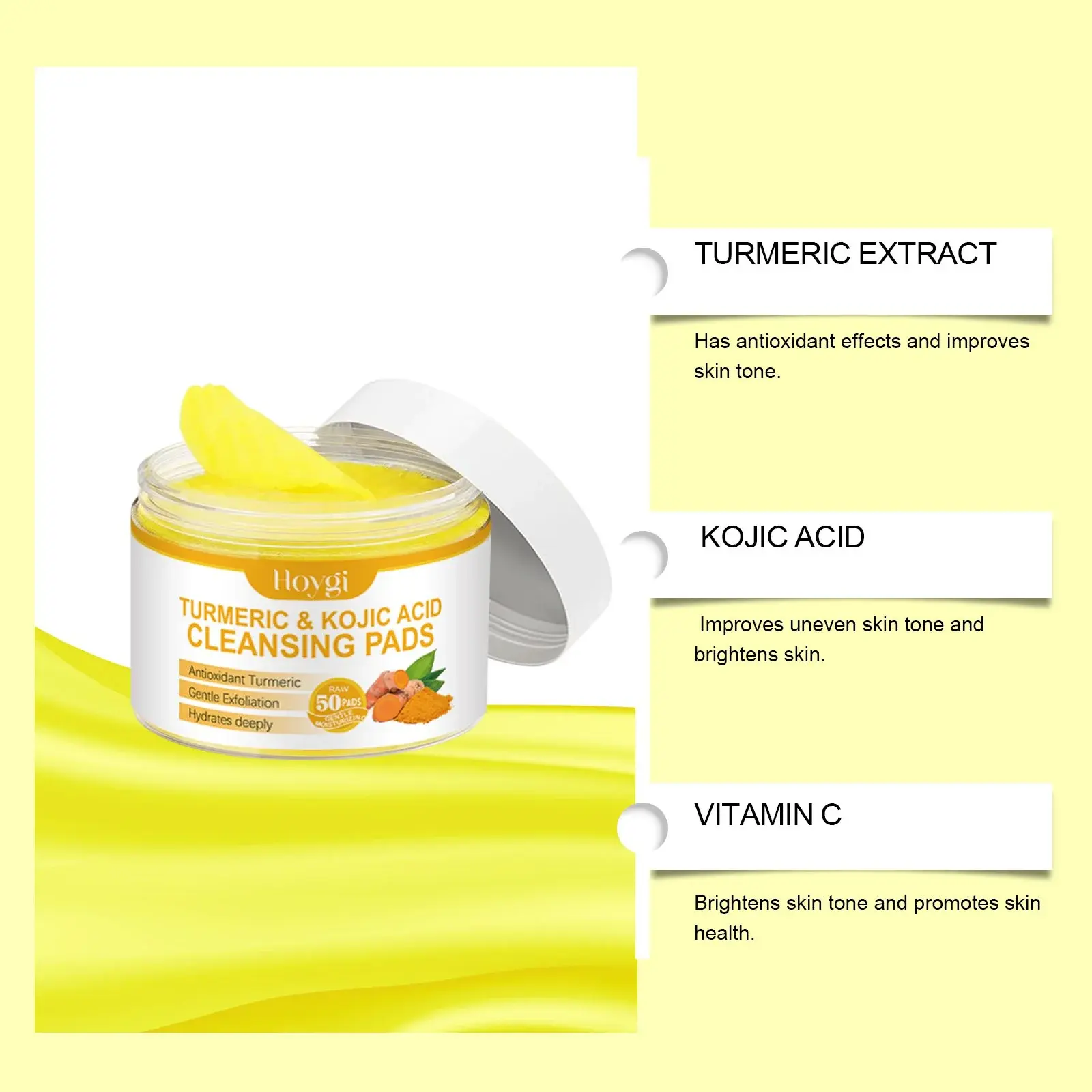 Turmeric Acid Cleansing Pads for Pore Refining & Skin Brightening 6 HO A05 0765 01 21762197