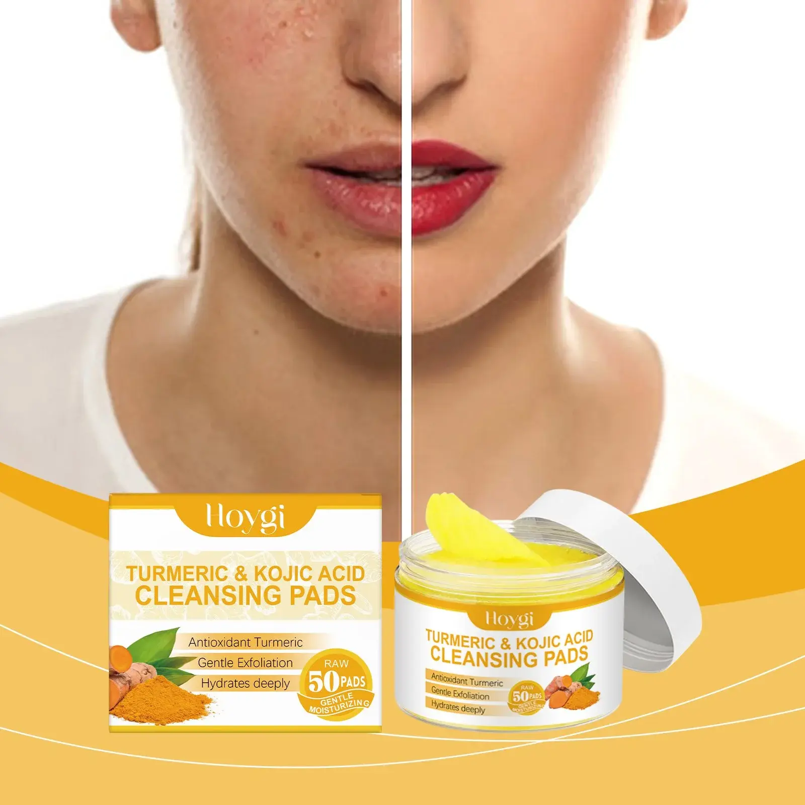 Turmeric Acid Cleansing Pads for Pore Refining & Skin Brightening 2 HO A05 0765 01 37141493
