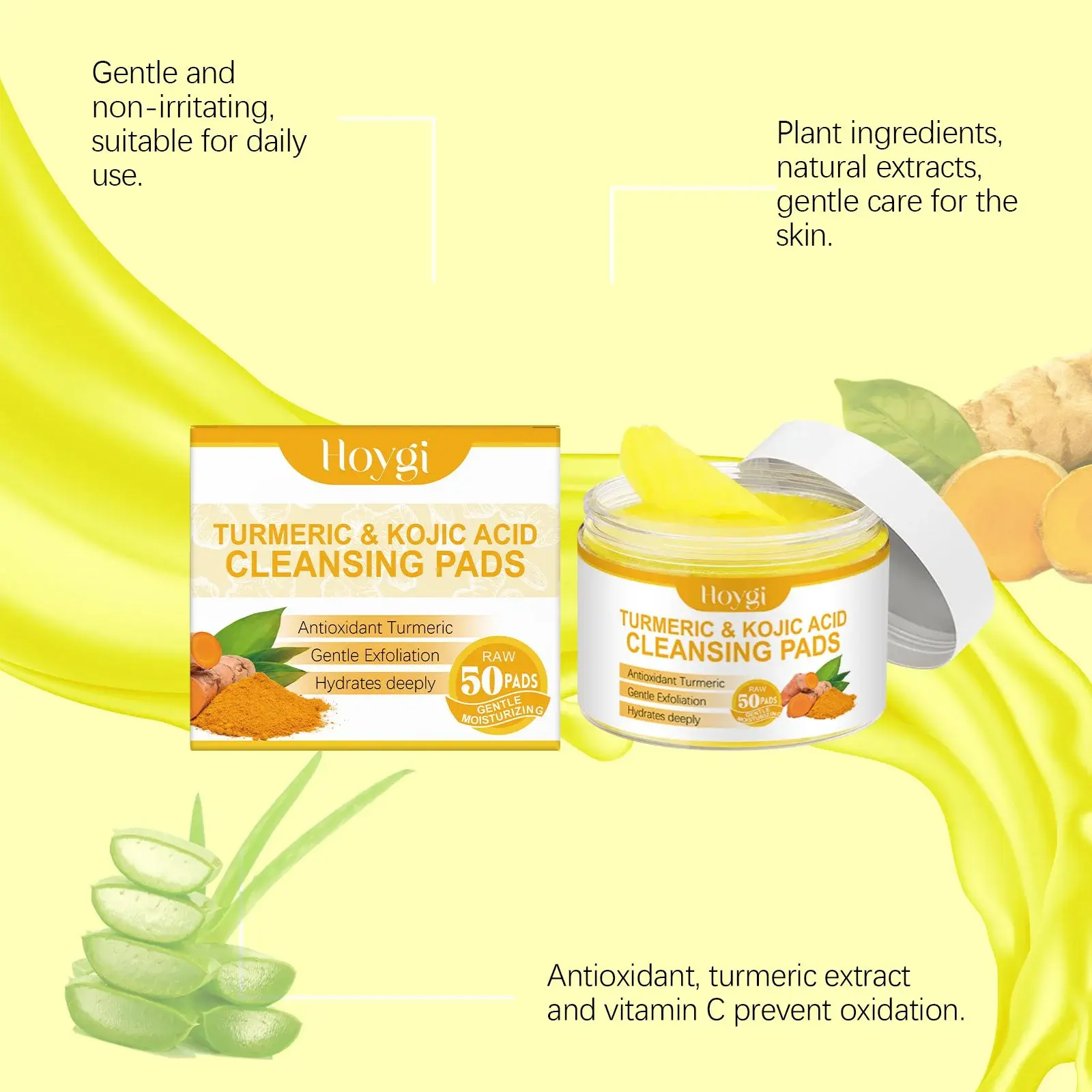 Turmeric Acid Cleansing Pads for Pore Refining & Skin Brightening 7 HO A05 0765 01 57427771