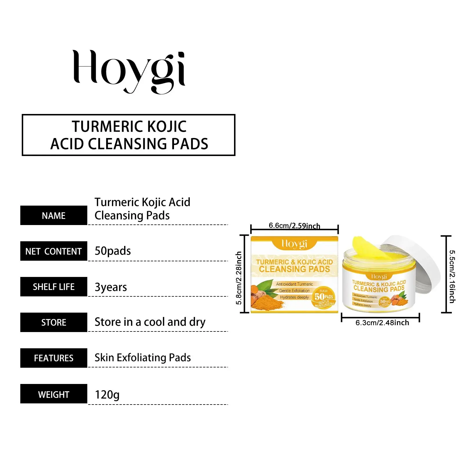 Turmeric Acid Cleansing Pads for Pore Refining & Skin Brightening 1 HO A05 0765 01 94769846