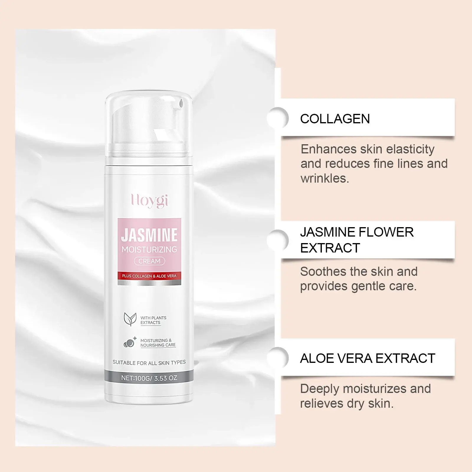 Collagen Jasmine Moisturizing Cream - Daily Hydrating Face Cream 5 HO A05 0774 01 52047862