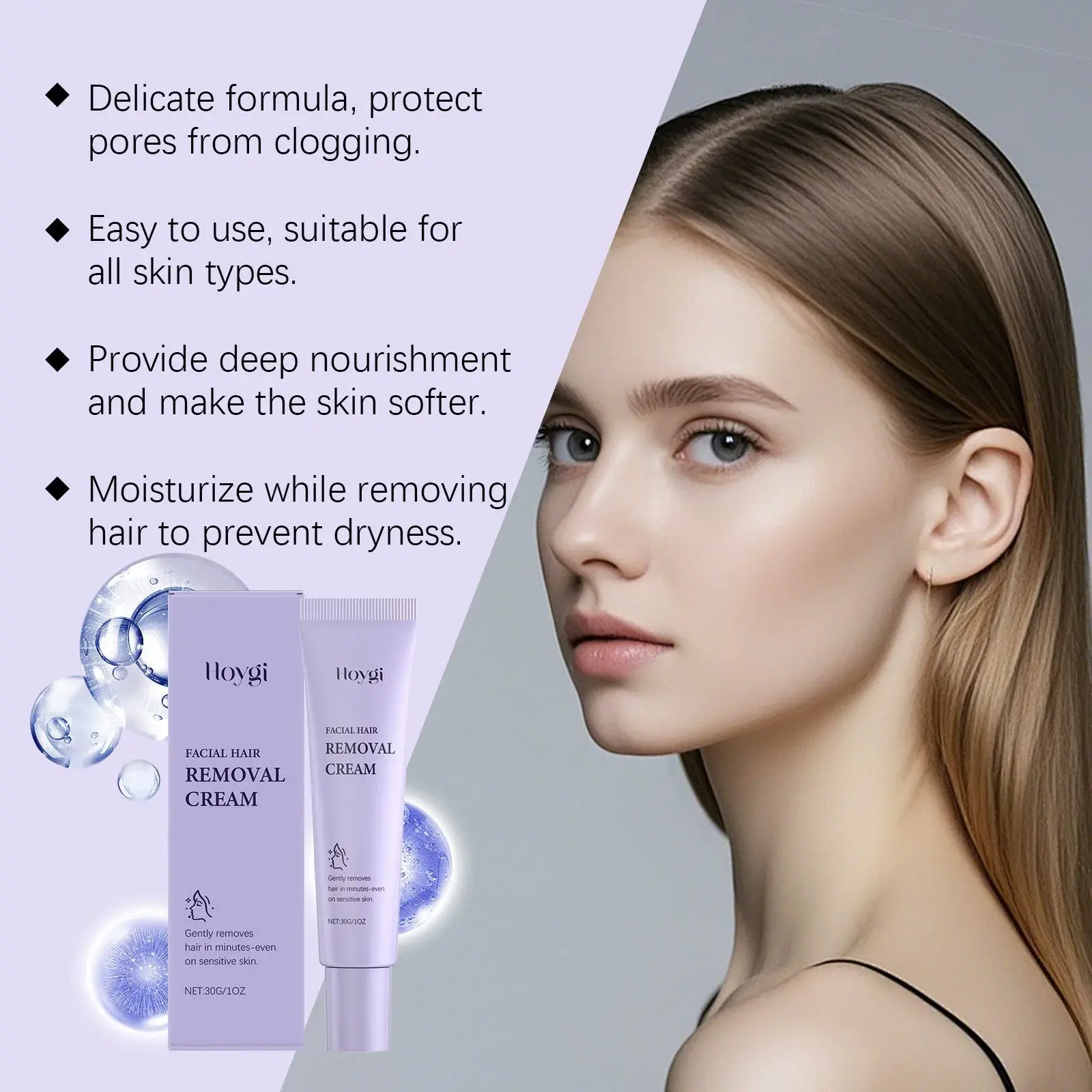 Facial Hair Removal Cream for Sensitive Skin - Mild Daily Treatment by Hoygi 6 HO A05 0779 01 32403820