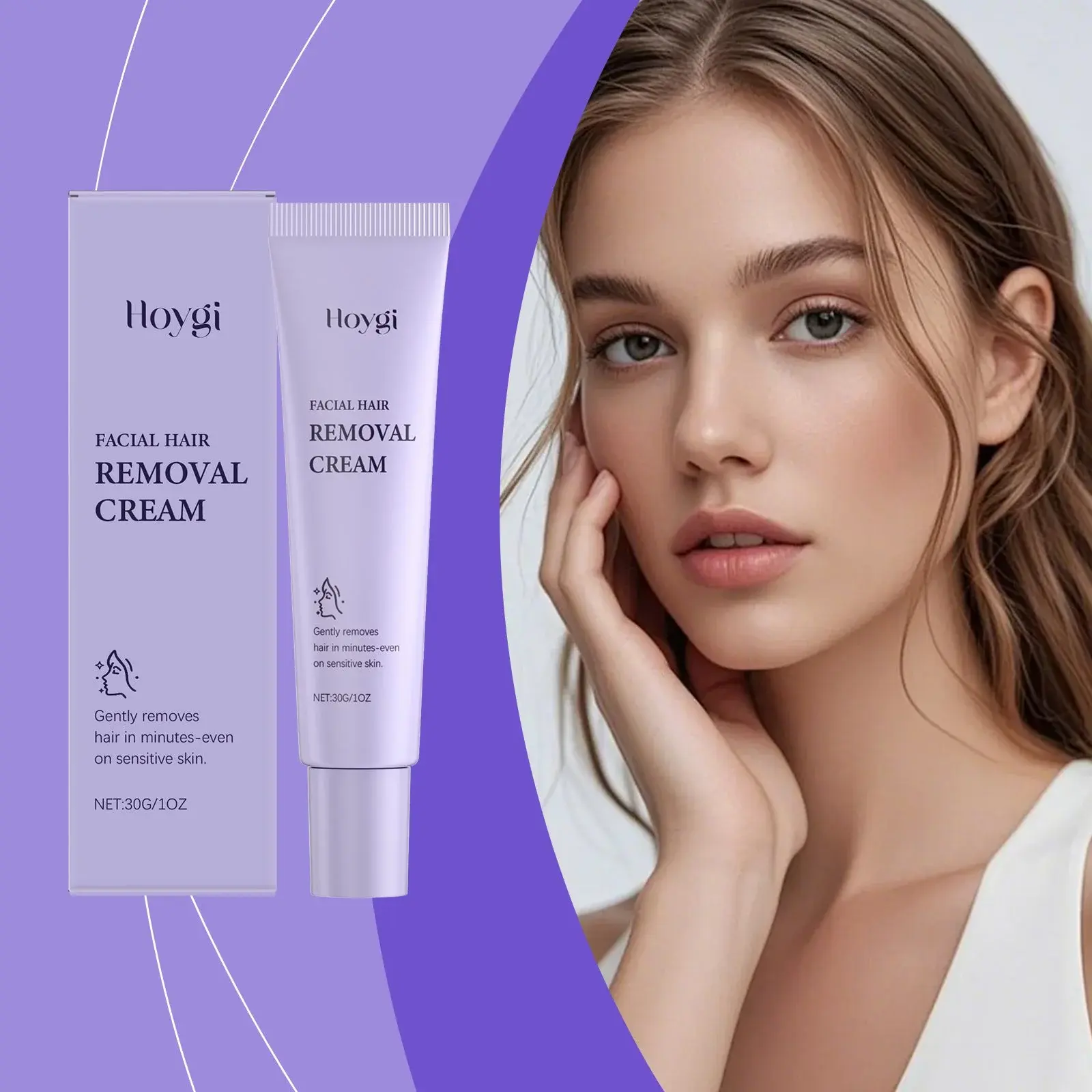 Facial Hair Removal Cream for Sensitive Skin - Mild Daily Treatment by Hoygi 2 HO A05 0779 01 83478043
