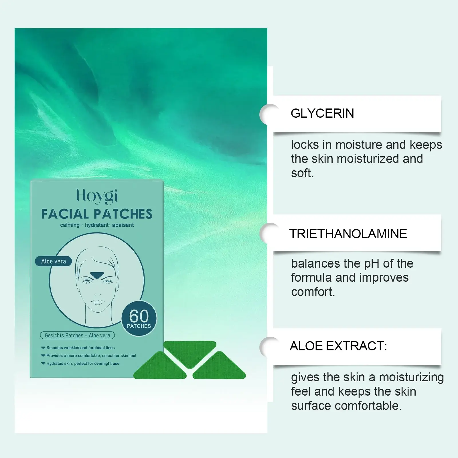 Aloe Vera Forehead Firming Patches for Hydrating & Firming - Hoygi 5 HO A05 0819 02 87625731
