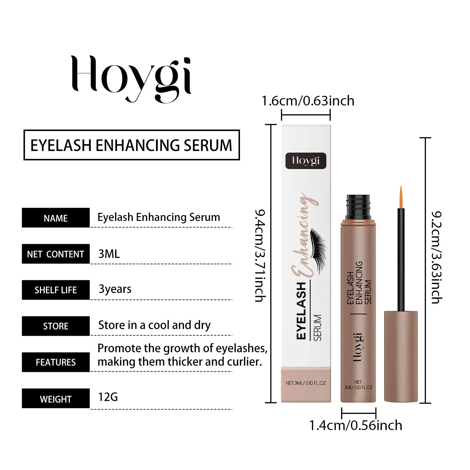 Moisturizing Volumizing Mascara Waterproof & Long-Lasting - Hoygi 1 HO A05 0825 01 13571742