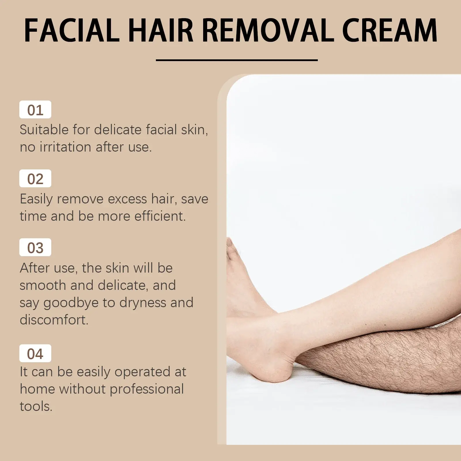 Facial Hair Removal Cream with Coconut Oil for Men & Women - Hoygi 5 HO A05 0840 01 50238744