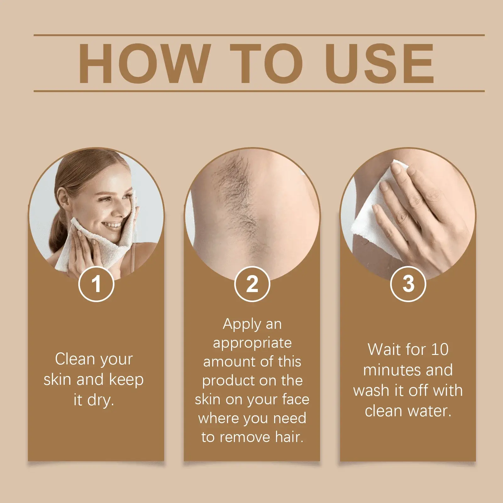Facial Hair Removal Cream with Coconut Oil for Men & Women - Hoygi 4 HO A05 0840 01 96921857