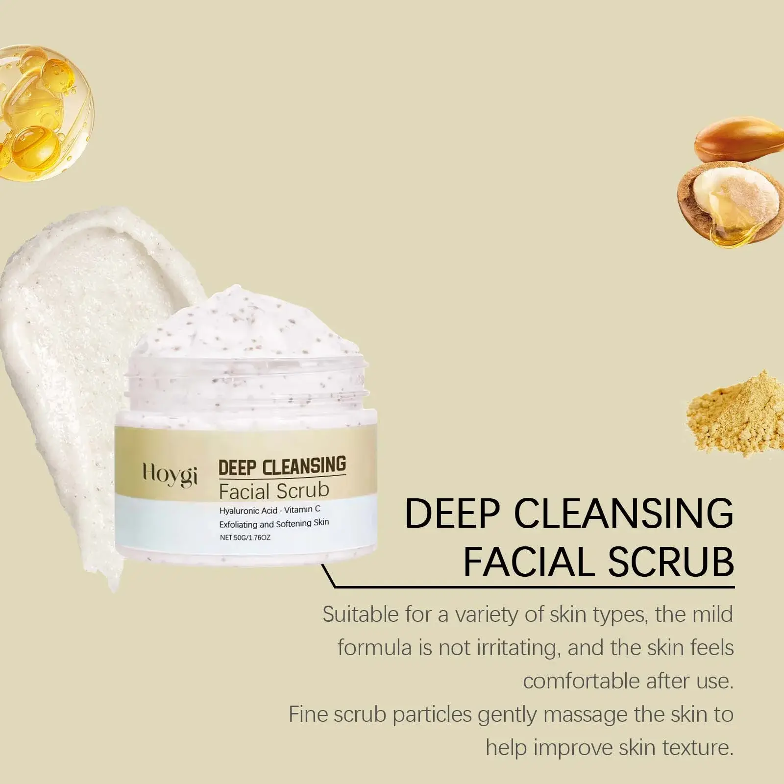 Deep Exfoliating Facial Scrub for Pore Cleansing and Moisturizing - Hoygi 8 HO A05 0841 01 66634154