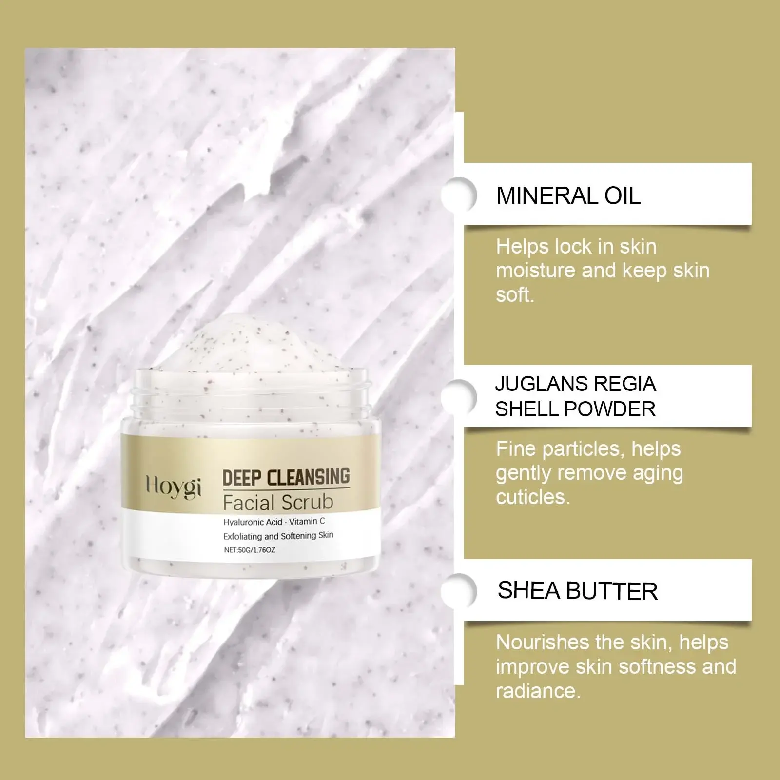Deep Exfoliating Facial Scrub for Pore Cleansing and Moisturizing - Hoygi 5 HO A05 0841 01 96353701