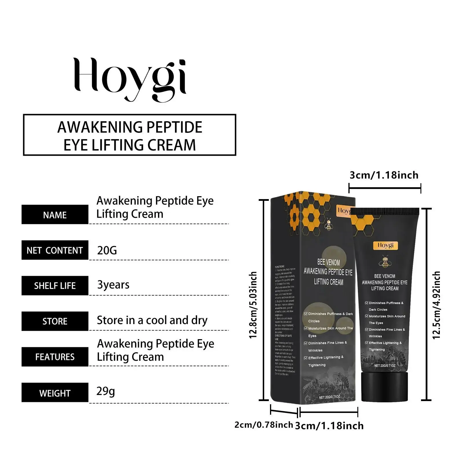 Hoygi Firming Eye Cream - Soothing & Hydrating Brightening Formula 1 HO A05 0842 01 20734197