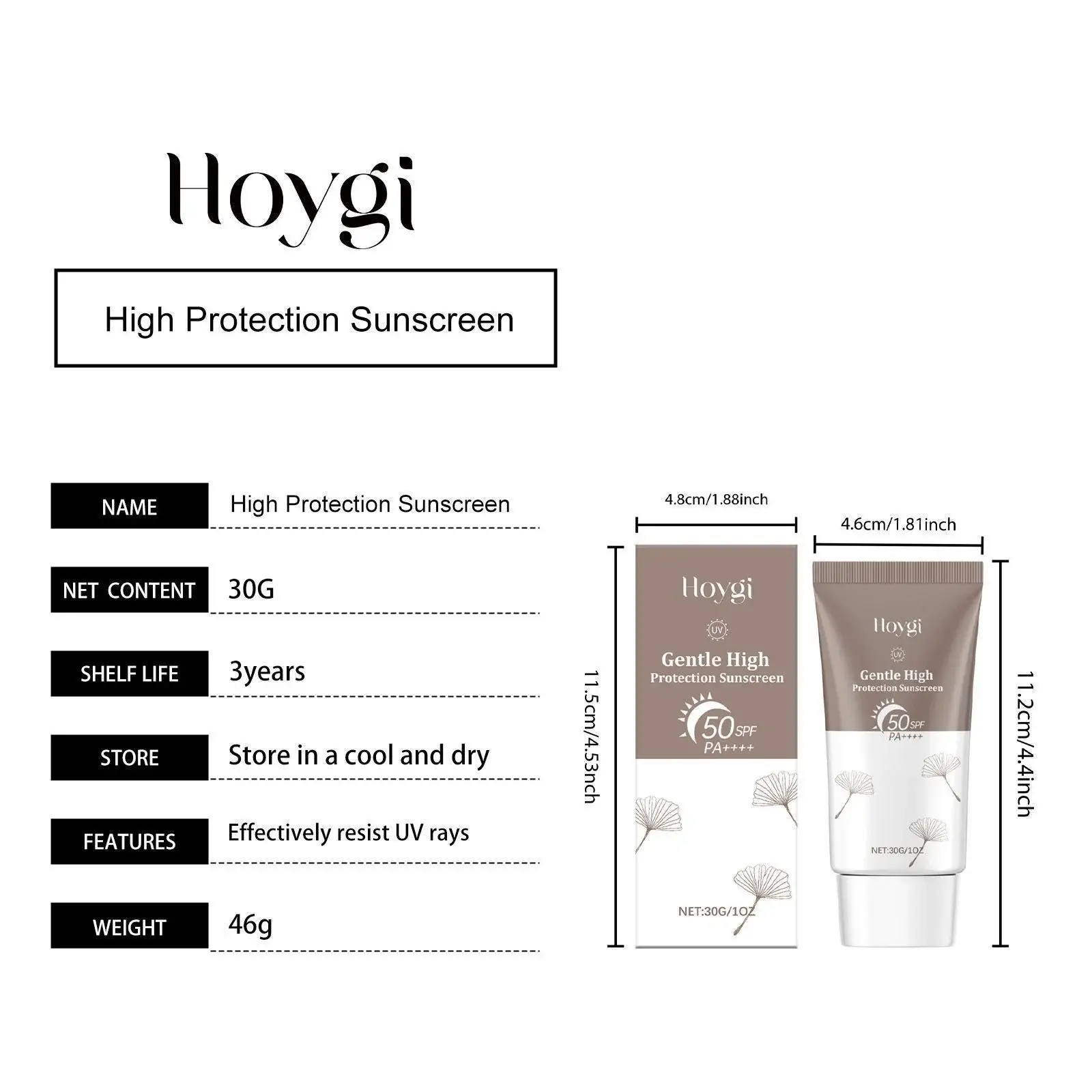 Gentle Moisturizing Face Cream with UV Protection & Non-Sticky Finish | Hoygi 1 HO A05 0857 01 88901359
