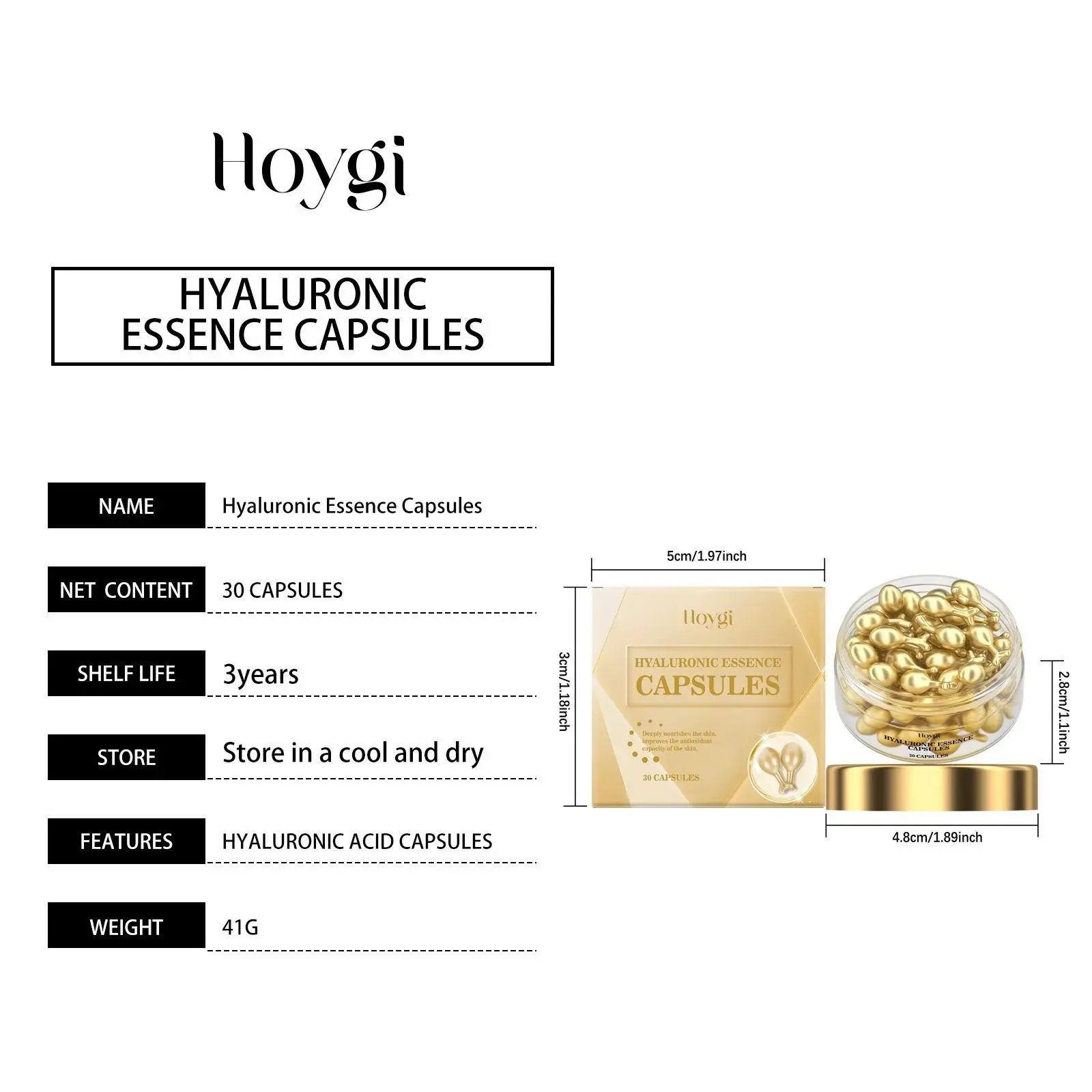 Hyaluronic Acid Essence Capsules for Skin Rejuvenation - Hoygi 1 HO A05 0858 01 36122162