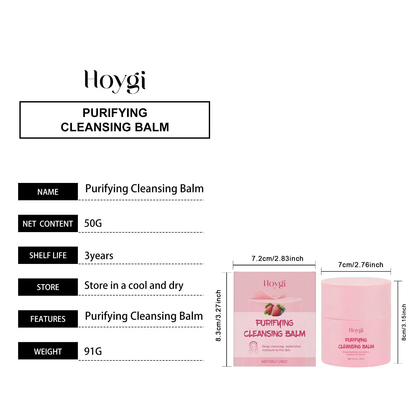 Strawberry Cleansing Cream Deep Cleanser for Fresh Skin - Hoygi 1 HO A05 0868 01 40002351