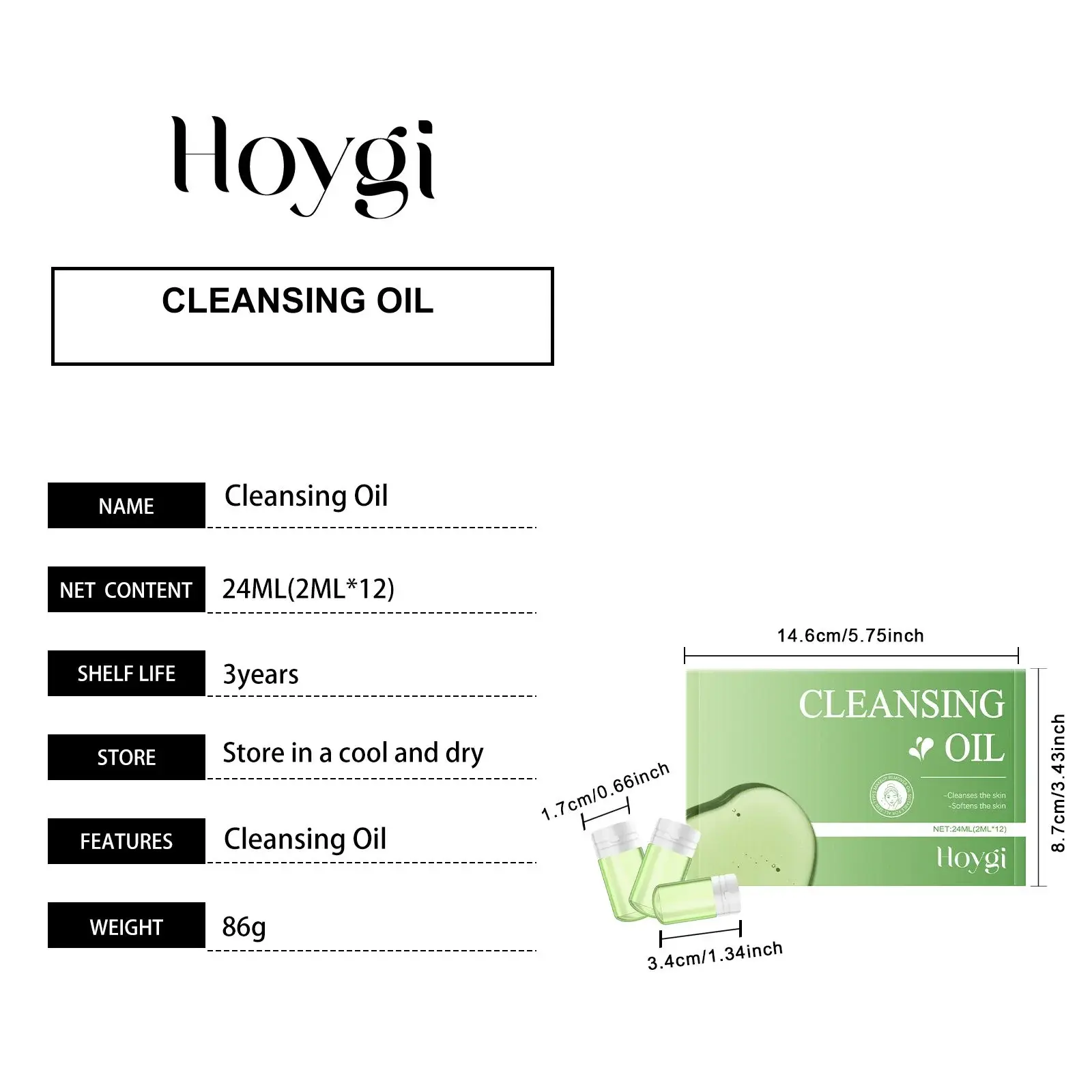 Mini Portable Gentle Cleansing Oil - Non-Sticky Refreshing Formula - Hoygi 1 HO A05 0890 01 86938367