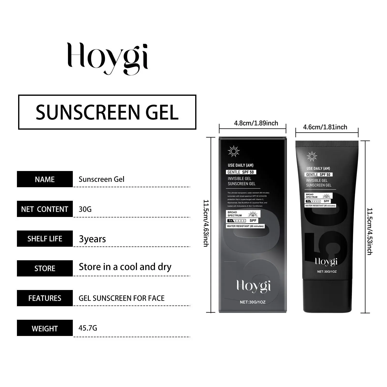 Outdoor Protective Gel with UV Defense and Moisturizing Niacinamide - Hoygi 1 HO A05 0907 01 32251102