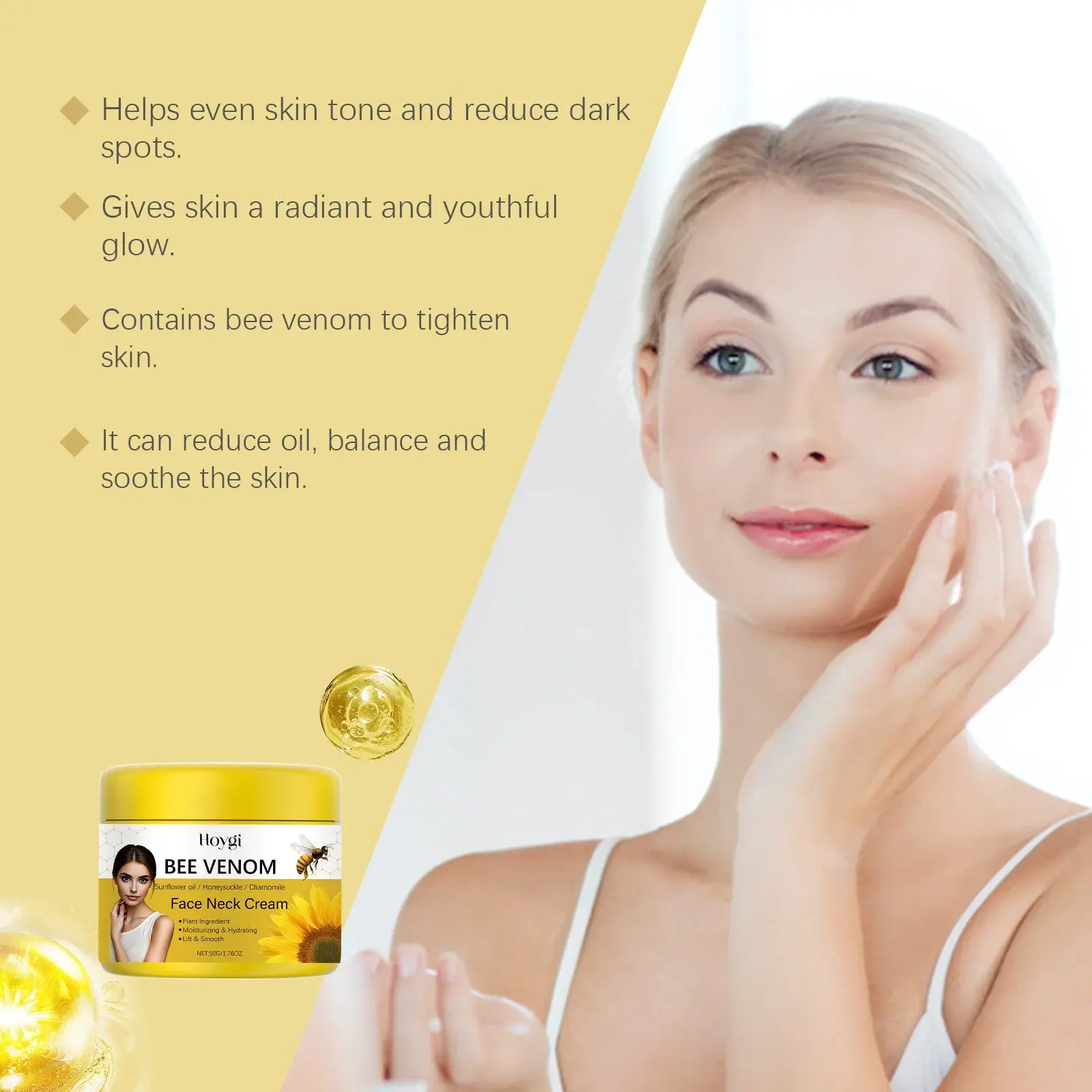 Bee Venom Moisturizer Soothing Hydrating Facial Cream - Hoygi 6 HO A05 0926 01 41491512