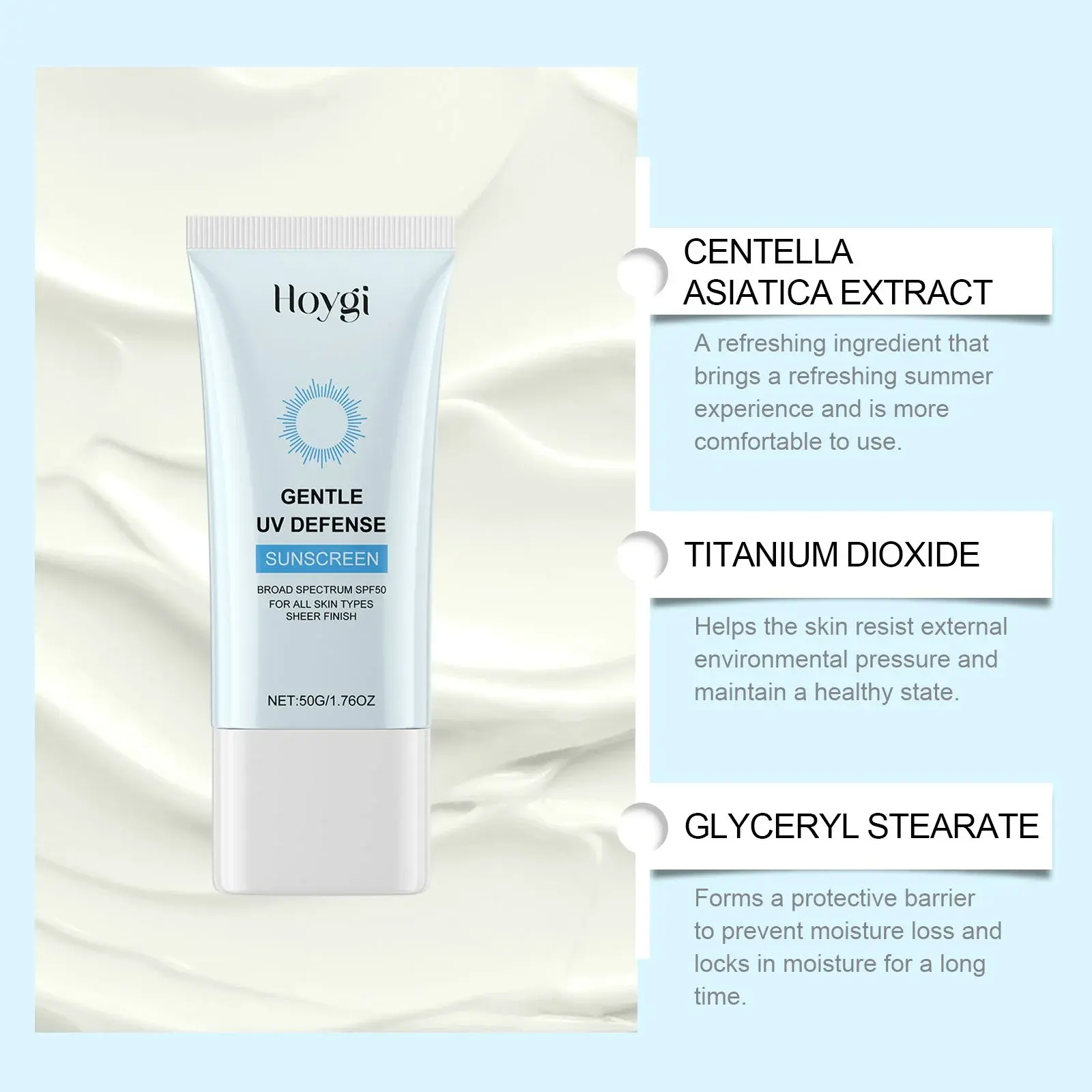 Moisturizing Face Cream with UV Protection - Non-Greasy & Soothing - Hoygi 8 HO A05 0943 01 36099583