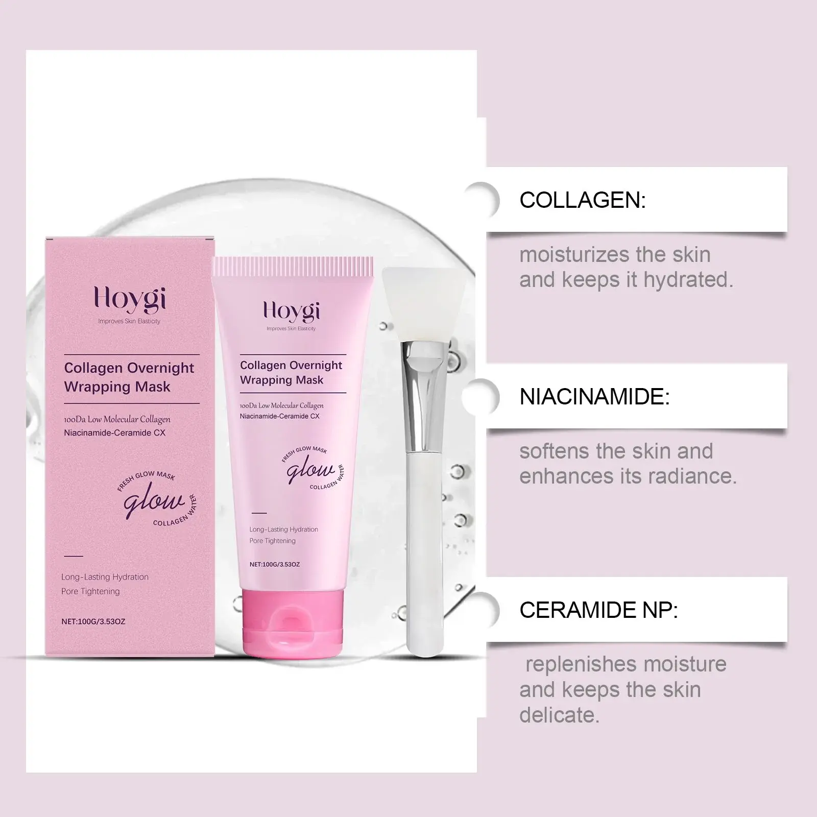 Collagen Peel-Off Mask with Brush - Hydrating & Brightening Formula 6 HO A05 0952 02 57039932