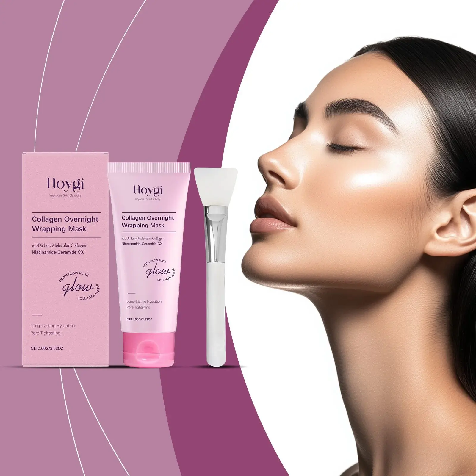 Collagen Peel-Off Mask with Brush - Hydrating & Brightening Formula 2 HO A05 0952 02 85732617