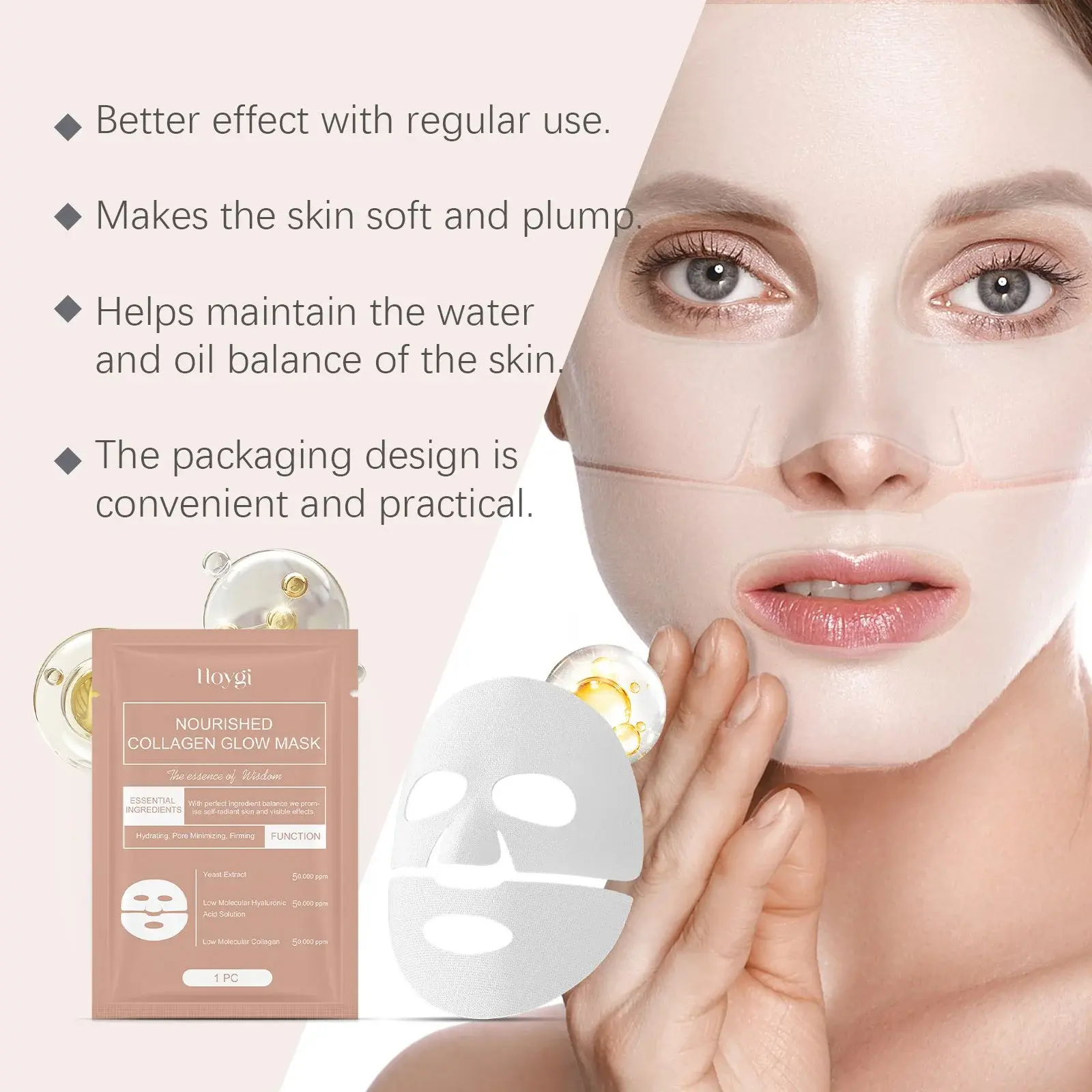 Collagen Moisturizing Mask for Deep Hydration and Smoothing - Hoygi 7 HO A05 0985 01 18929501