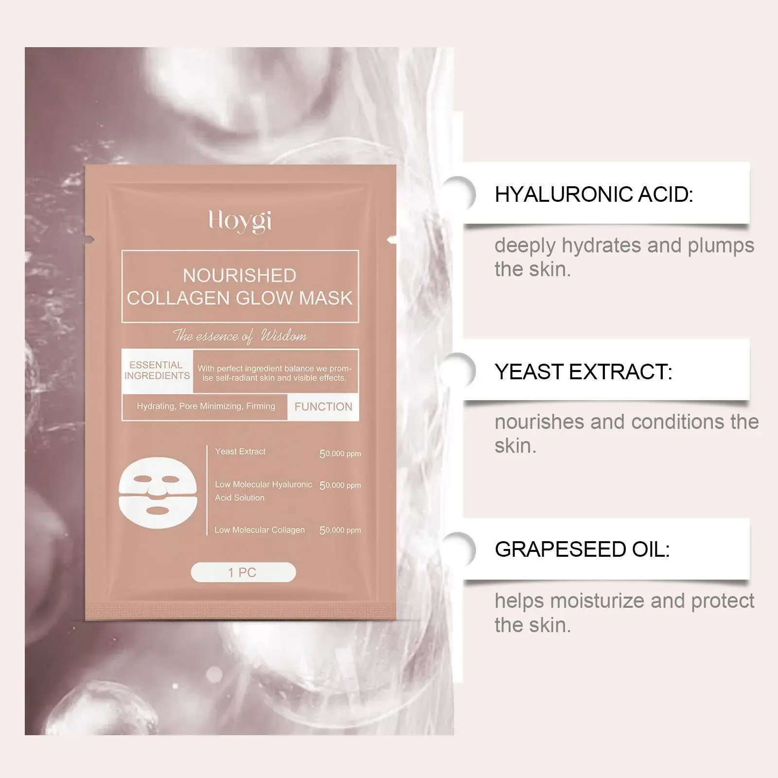 Collagen Moisturizing Mask for Deep Hydration and Smoothing - Hoygi 5 HO A05 0985 01 52629801
