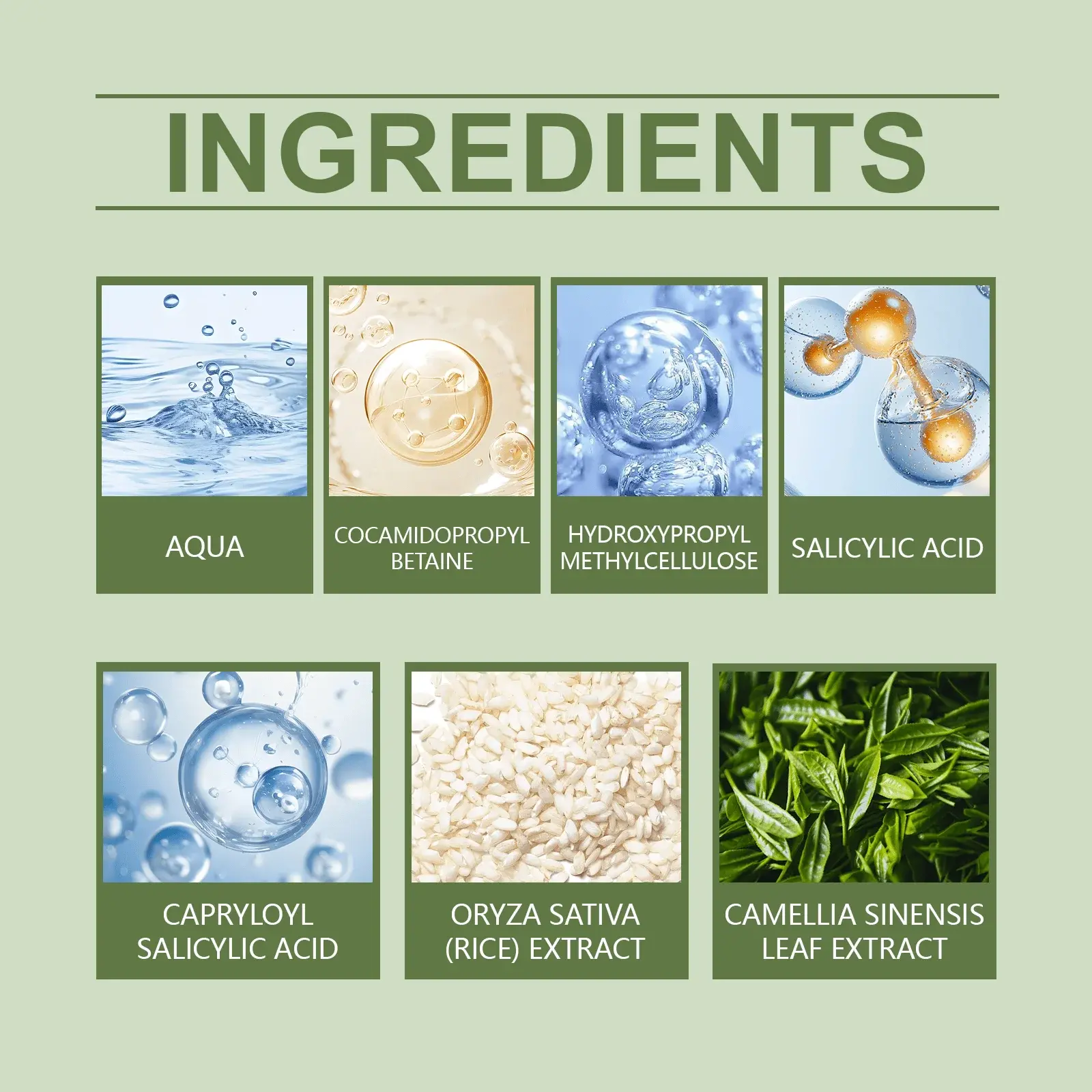 Green Tea Salicylic Acid Facial Cleanser for Gentle Pore Cleansing - Hoygi 3 HO A05 0999 01 40257907