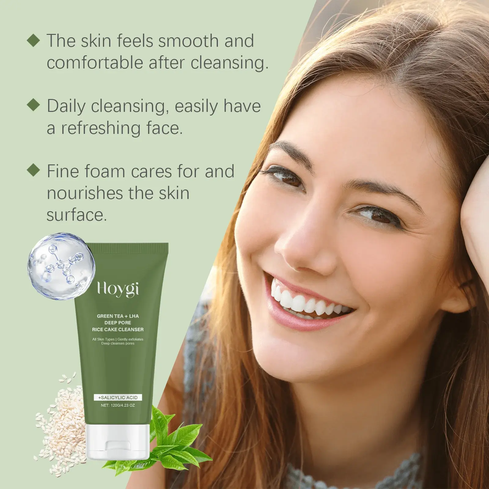 Green Tea Salicylic Acid Facial Cleanser for Gentle Pore Cleansing - Hoygi 7 HO A05 0999 01 46259372