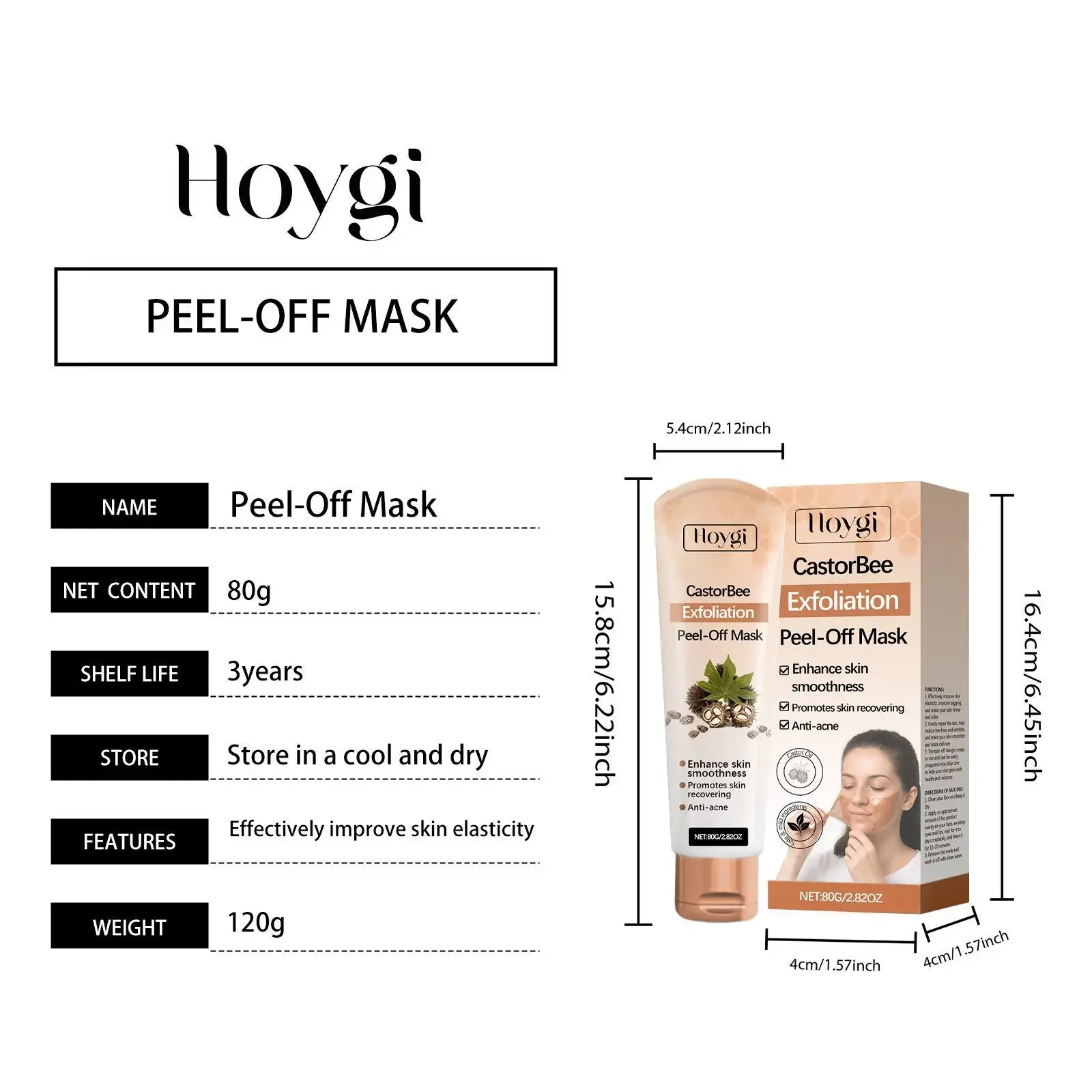 Gentle Exfoliating Peel-Off Mask Moisturizing & Hydrating by Hoygi 1 HO A05 1008 01 59968320