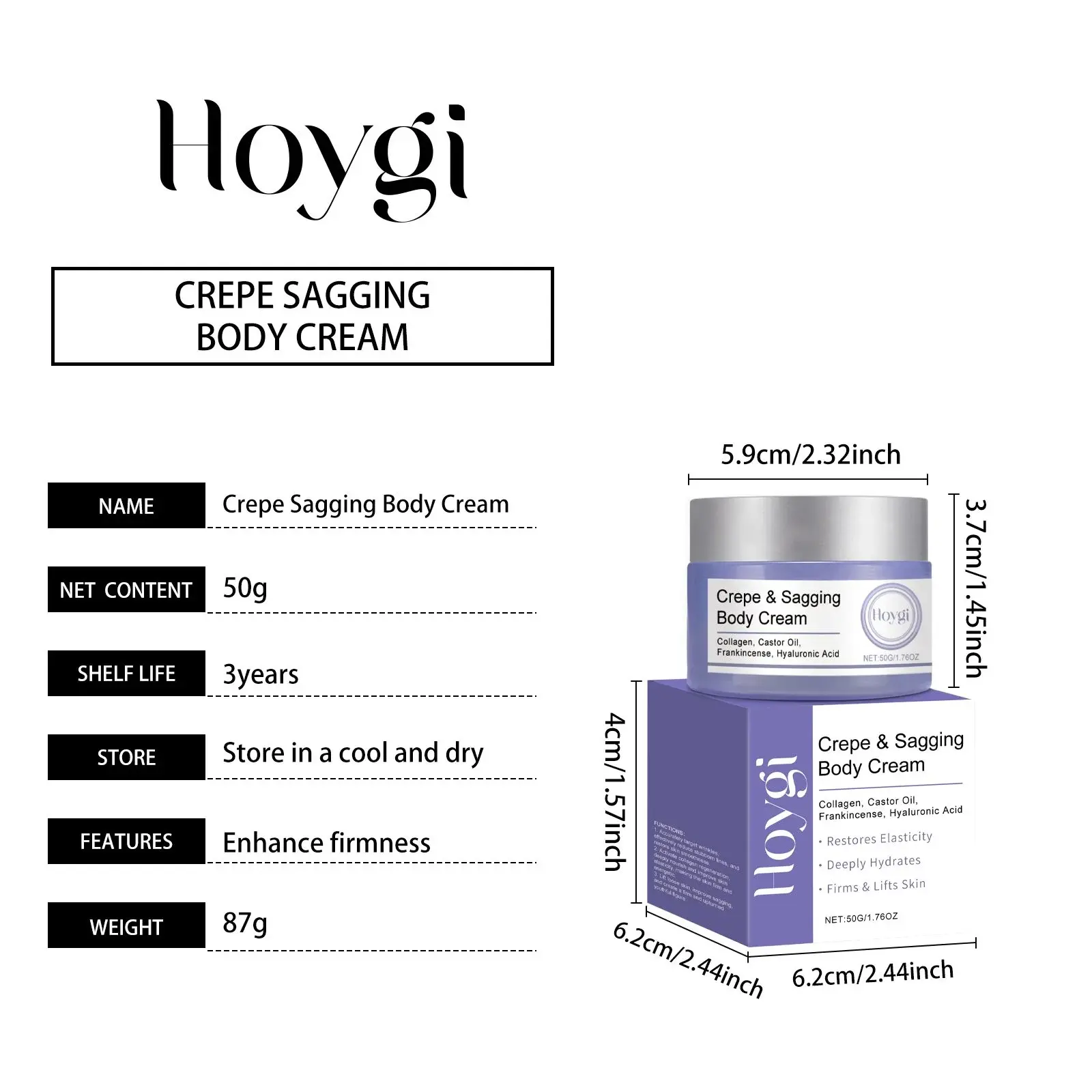 Firming Moisturizing Cream for Face & Neck - Hydrating & Smoothing - Hoygi 1 HO A05 1013 01 17404532