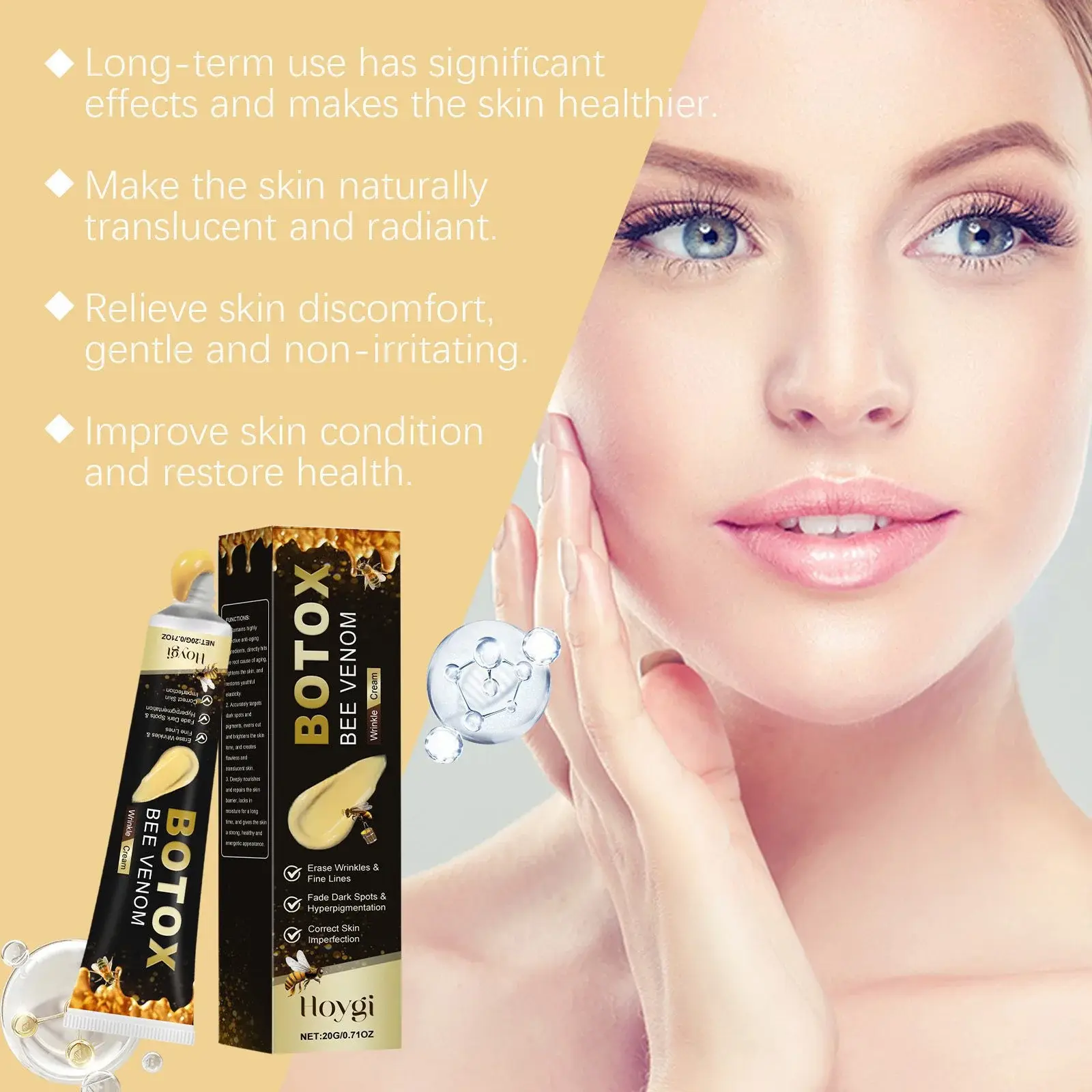 Bee Venom Facial Cream: Firming & Brightening Moisturizer - Hoygi 5 HO A05 1015 01 18192193