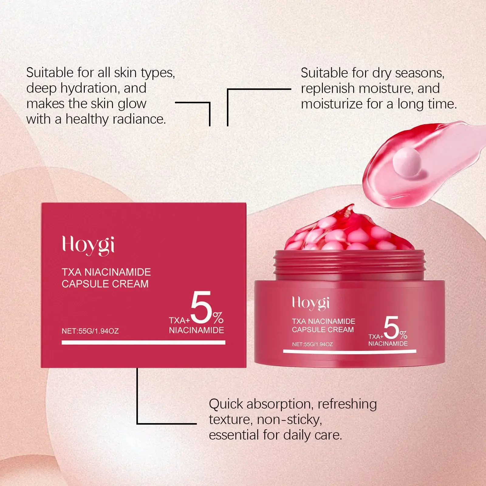 Nicotinamide Moisturizing Capsule Cream Hydrating Face Moisturizer - Hoygi 7 HO A05 1020 01 47524687