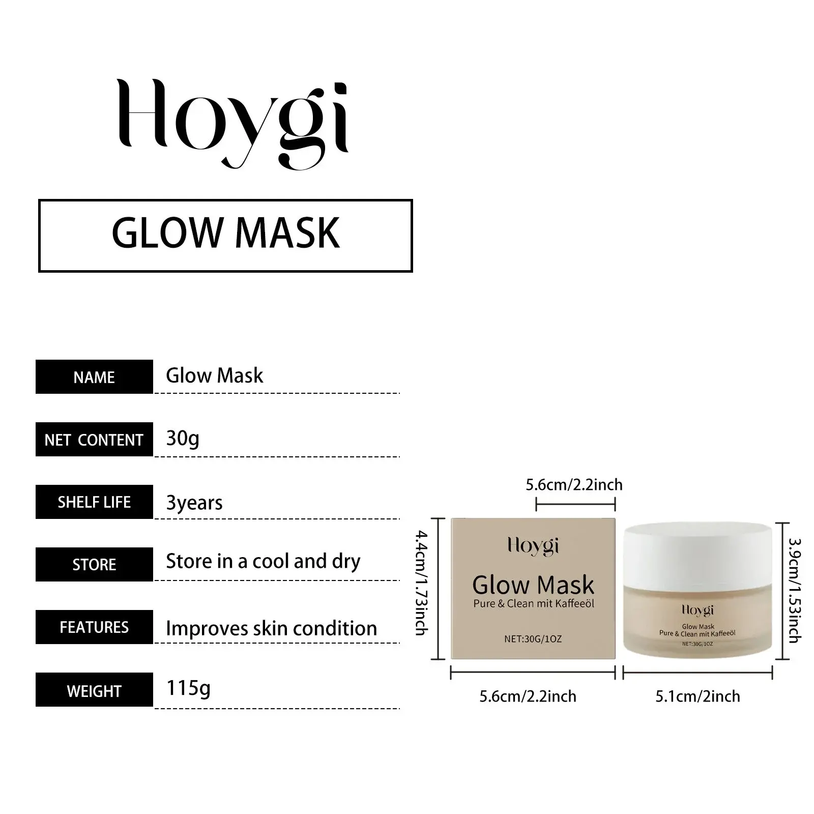 Hoygi Moisturizing & Brightening Mask for Sensitive Skin 1 HO A05 1021 02 75551688