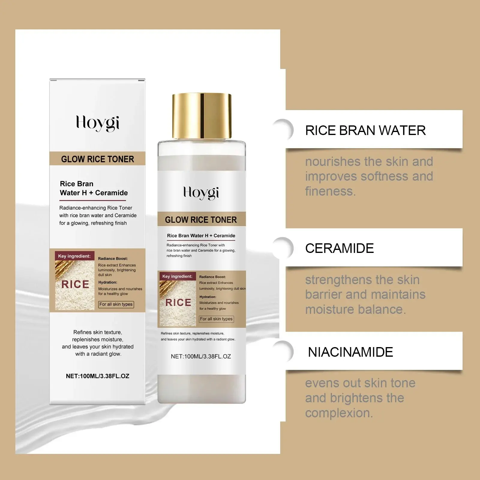 Rice Toner for Brightening & Hydration - Liangze - Hoygi 5 HO A05 1029 01 46322887