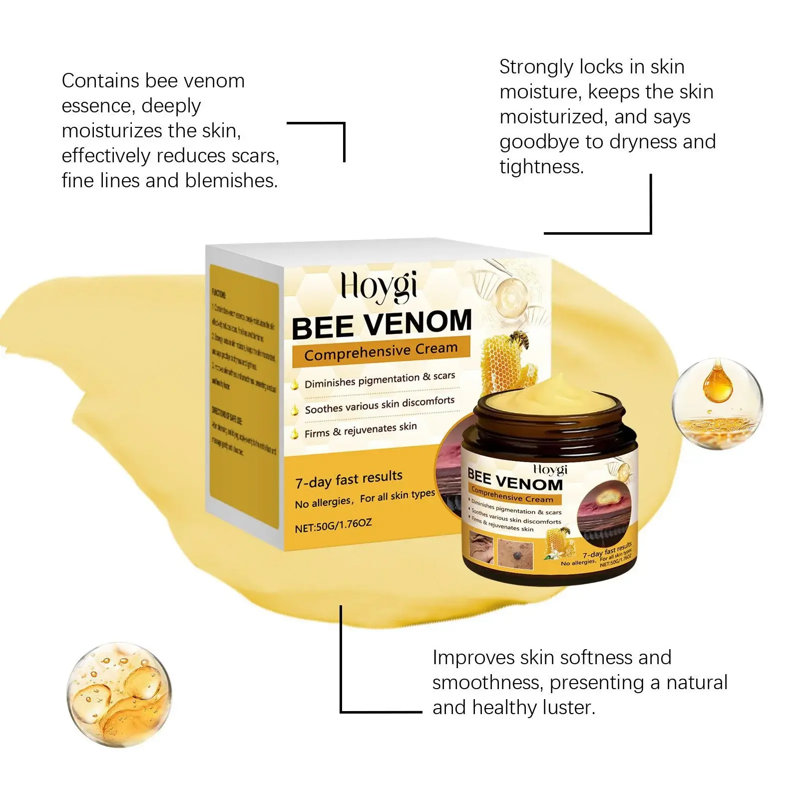Bee Venom Skin Care Cream with Collagen & Peptides - Hoygi 6 HO A05 1031 01 97406349