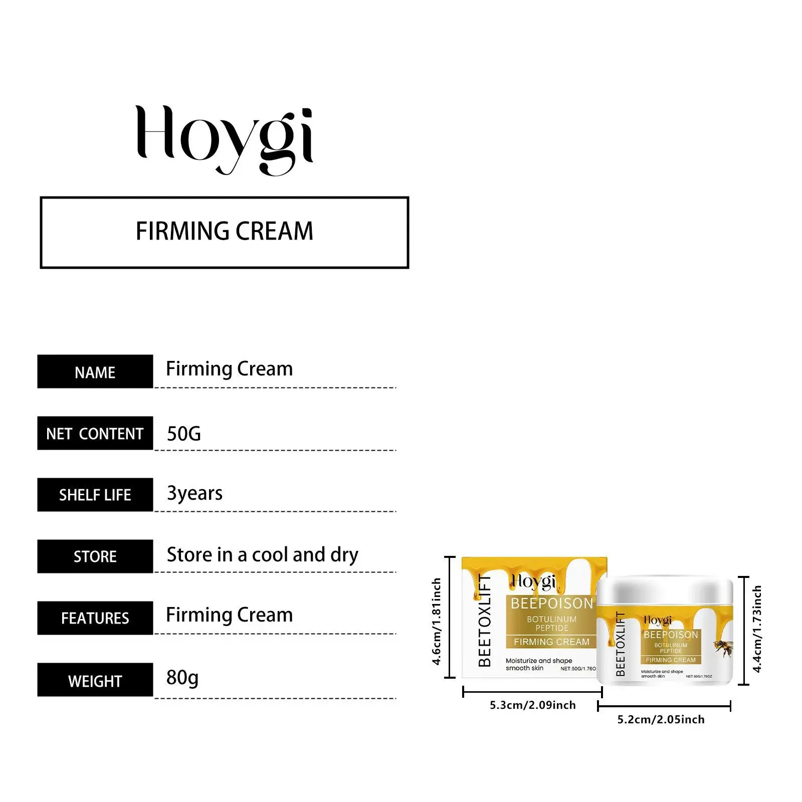 Soothing Moisturizing Facial Cream for Firming and Texture | Hoygi 1 HO A05 1033 01 68556684