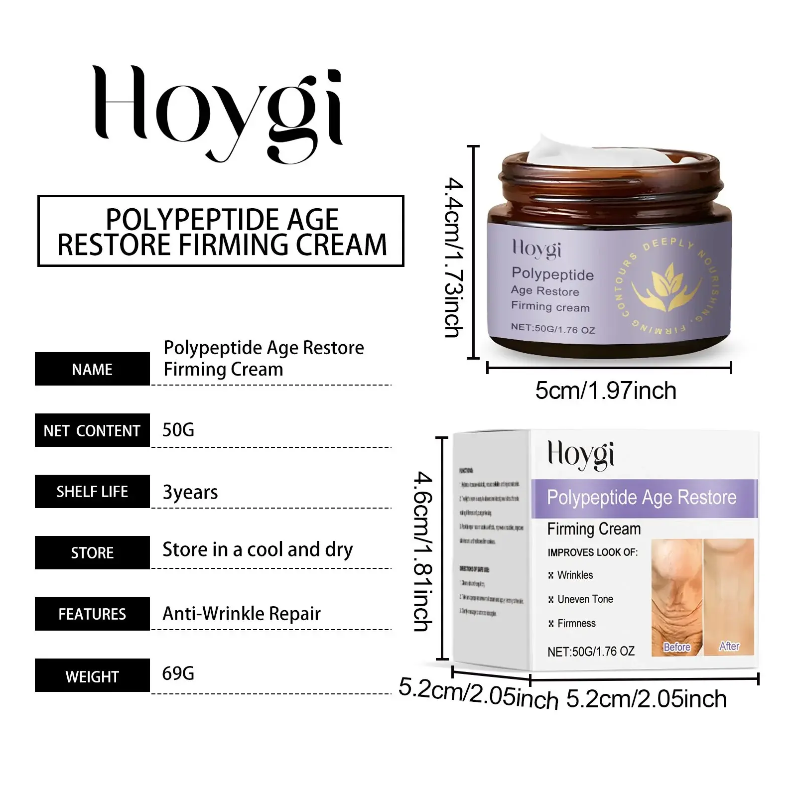 Polypeptide Skin Care Cream - Gentle Moisturizing & Firming 1 HO A06 0086 01 1733749213010