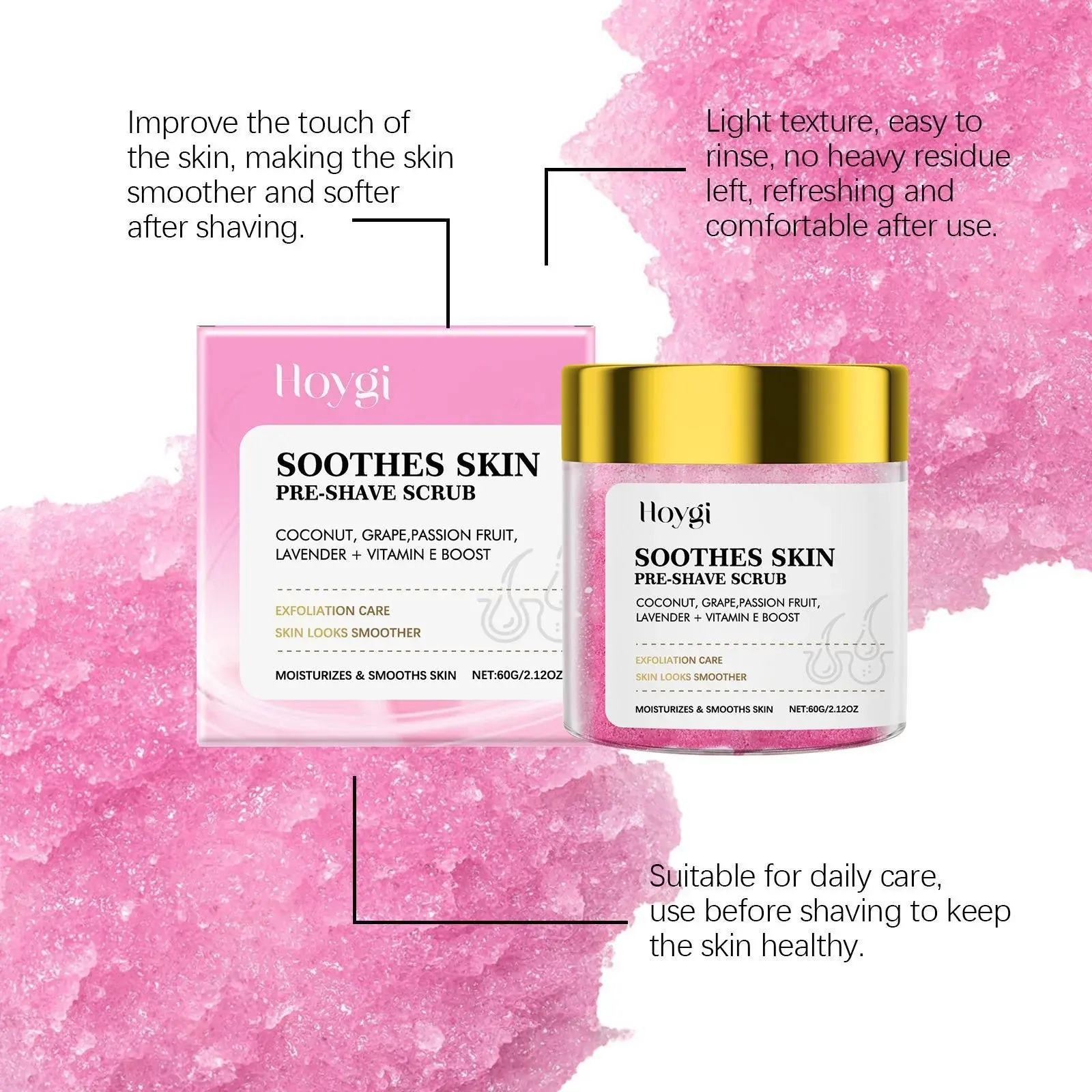 Pre-Shave Scrub for Smooth Skin and Gentle Exfoliation - Hoygi 10 HO A06 0099 03 75594609