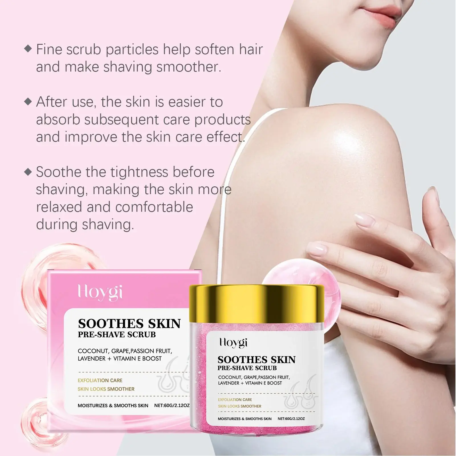 Pre-Shave Scrub for Smooth Skin and Gentle Exfoliation - Hoygi 9 HO A06 0099 03 96098534