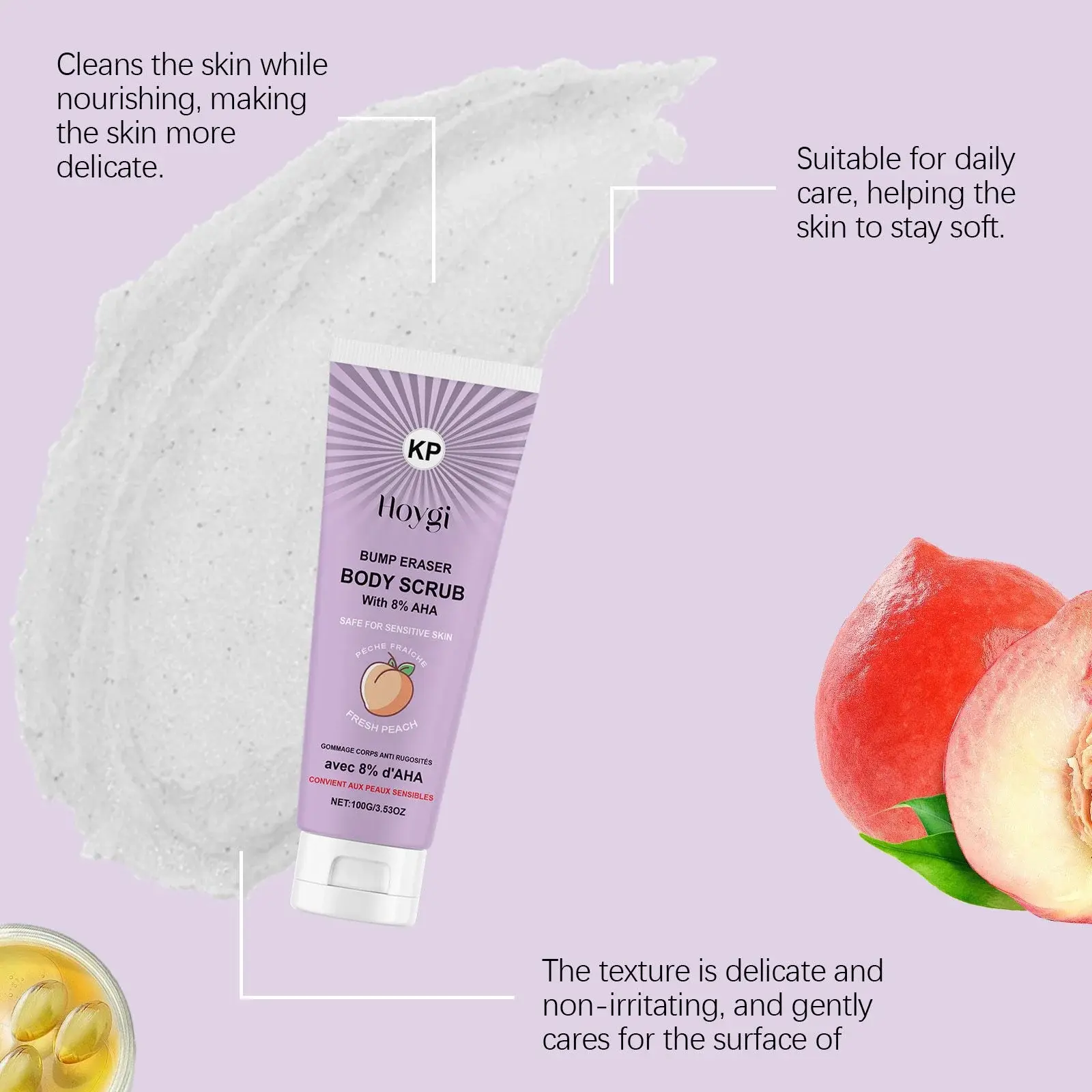 Peach Body Scrub for Gentle Skin Renewal - Hoygi 8 HO A06 0130 01 59717893