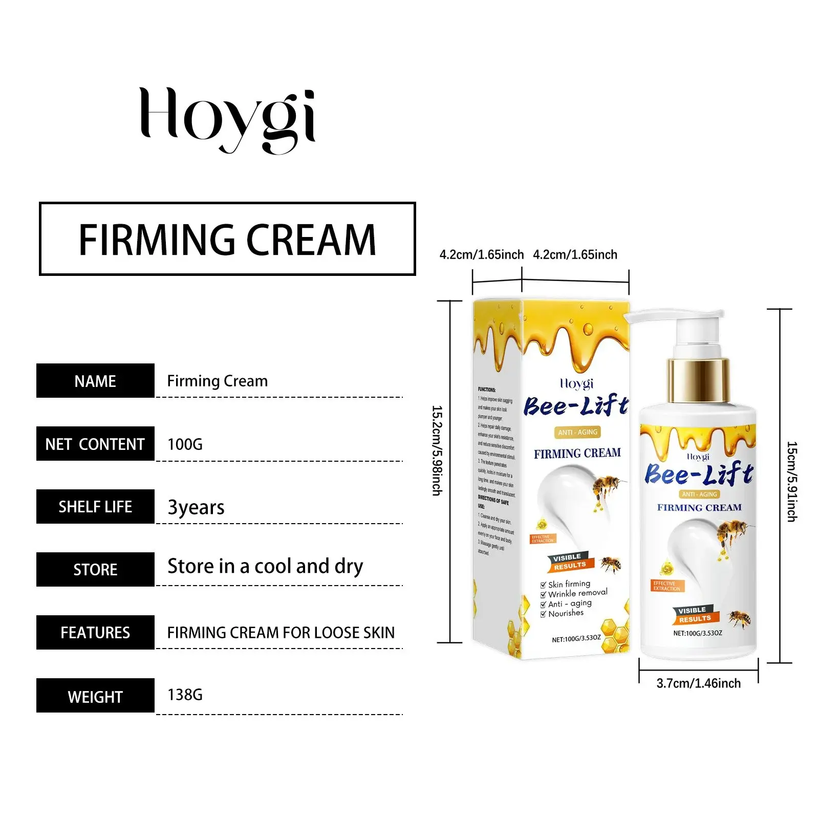 Bee Venom Firming Cream for Hydrating Facial Care - Hoygi 1 HO A06 0133 01 51381372