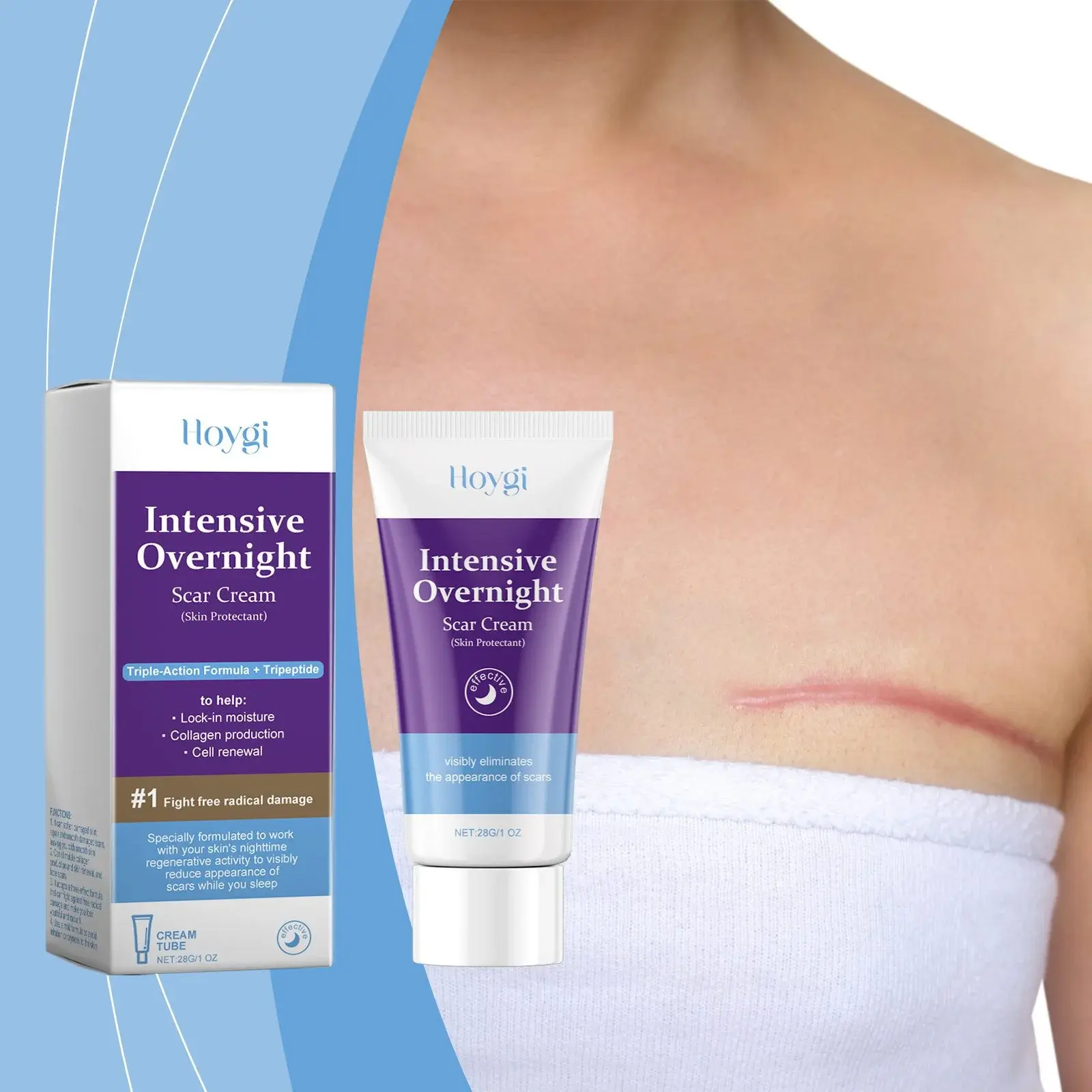Skin Repair Cream for Scars - Daily Body Moisturizer with Aloe & Collagen 2 HO B06 0004 01 1724151690001