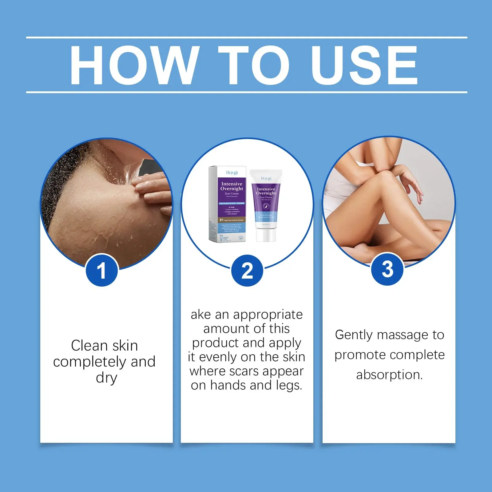 Skin Repair Cream for Scars - Daily Body Moisturizer with Aloe & Collagen 4 HO B06 0004 01 1724151690010