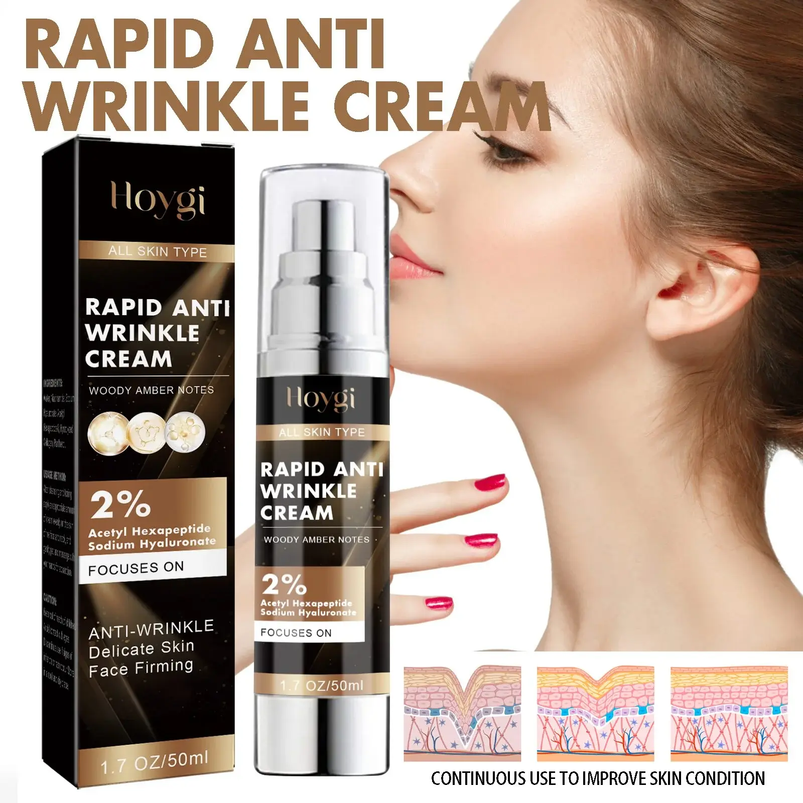 Anti-Aging Cream for Fine Lines & Wrinkles - Hoygi 2 HOA02 A010 50 BK1 003