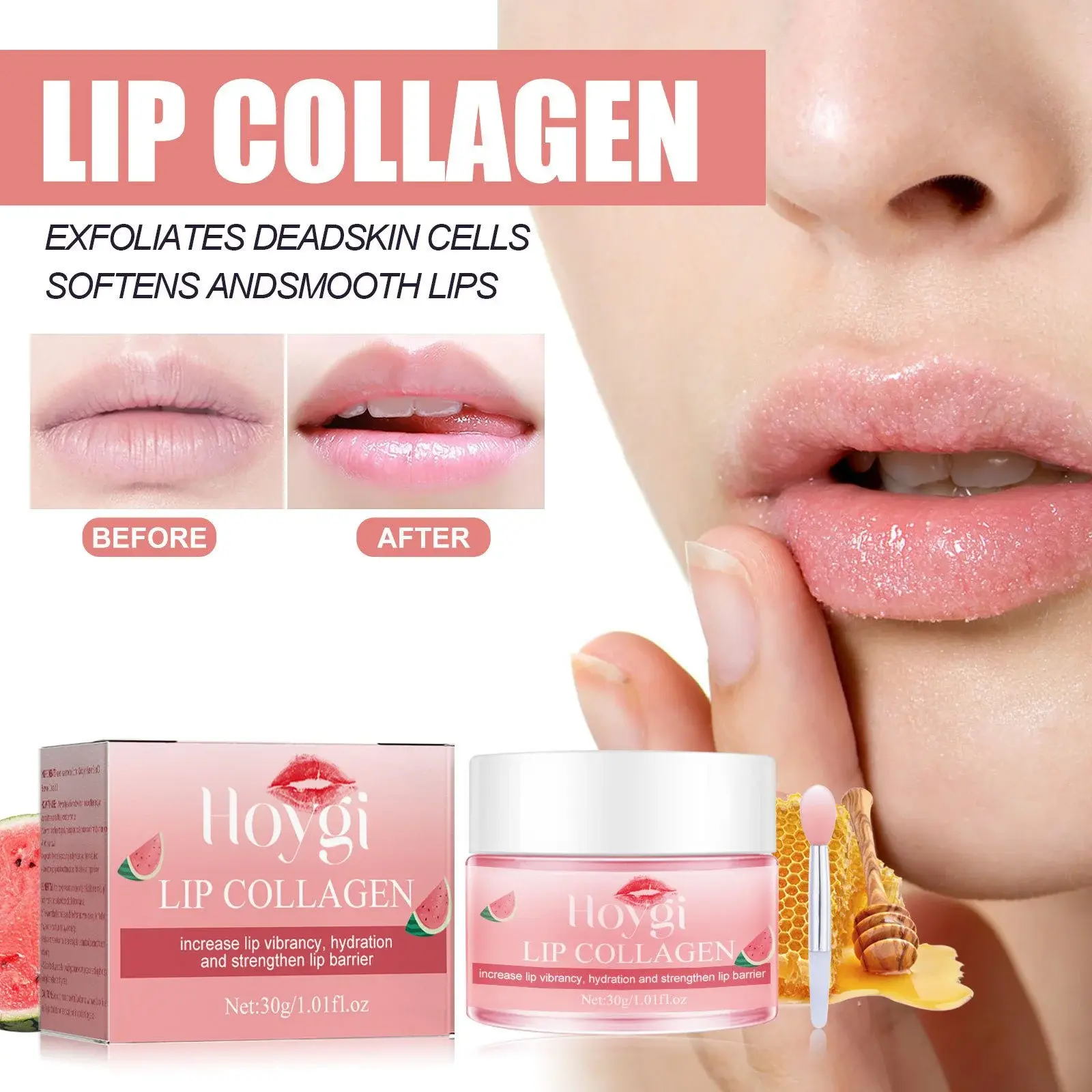 Watermelon Lip Mask - Moisturizing & Lip Line Reducing Treatment 7 HOA02 A030 30 PK1 007
